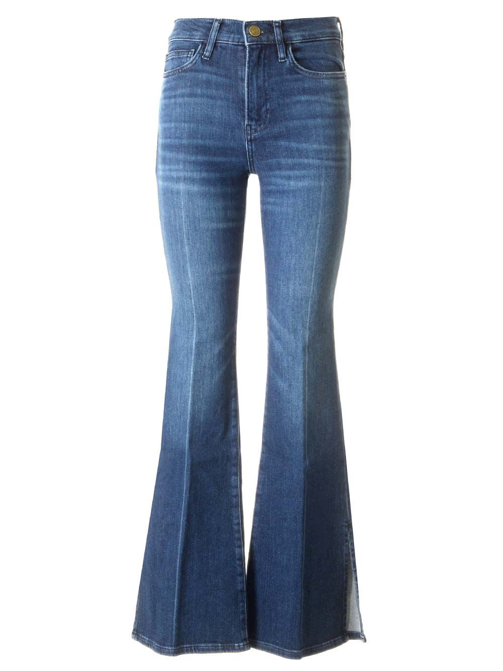 Shop Frame Le Easy Flare Jeans In Blue