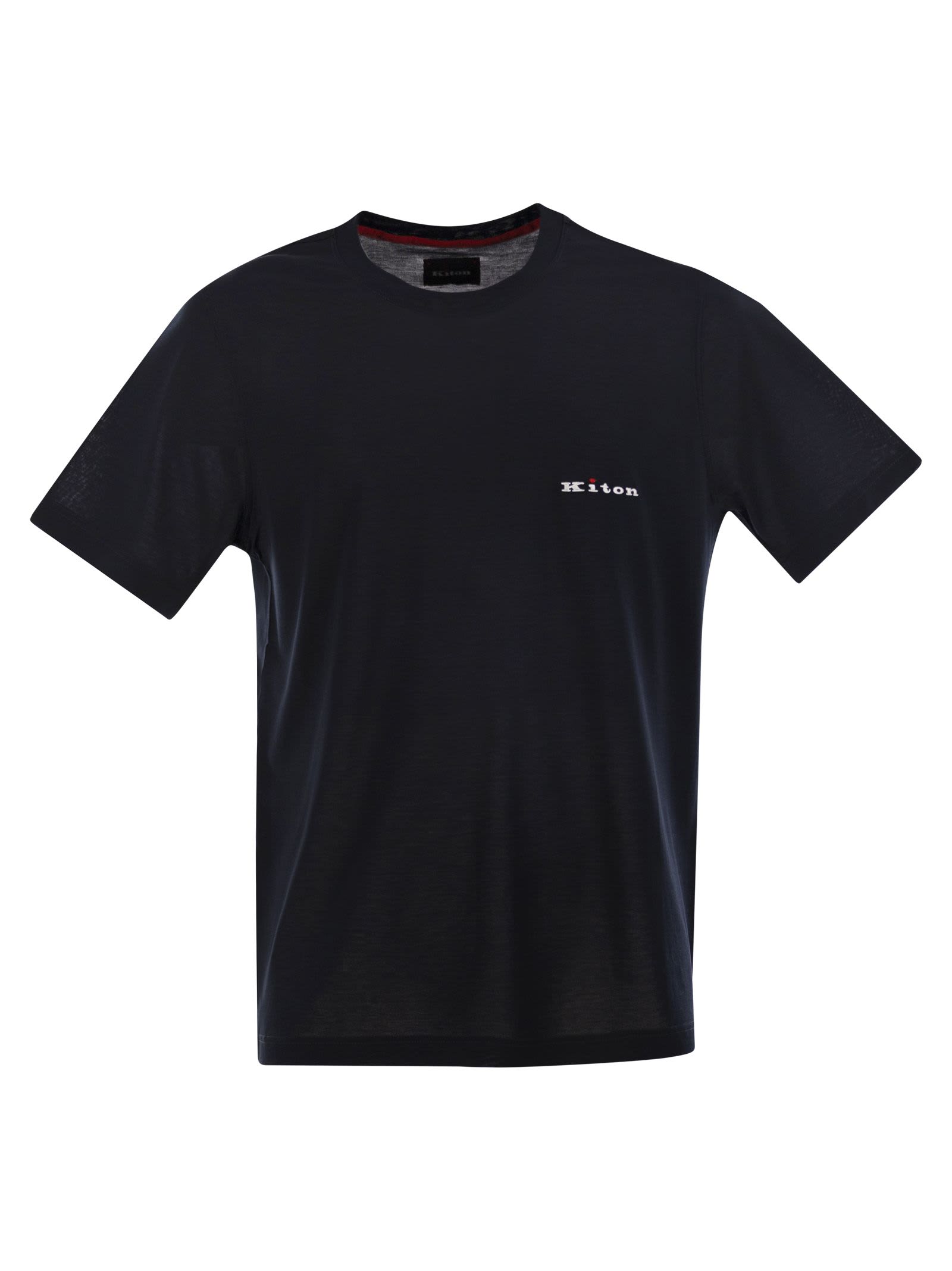 KITON COTTON T-SHIRT WITH LOGO 