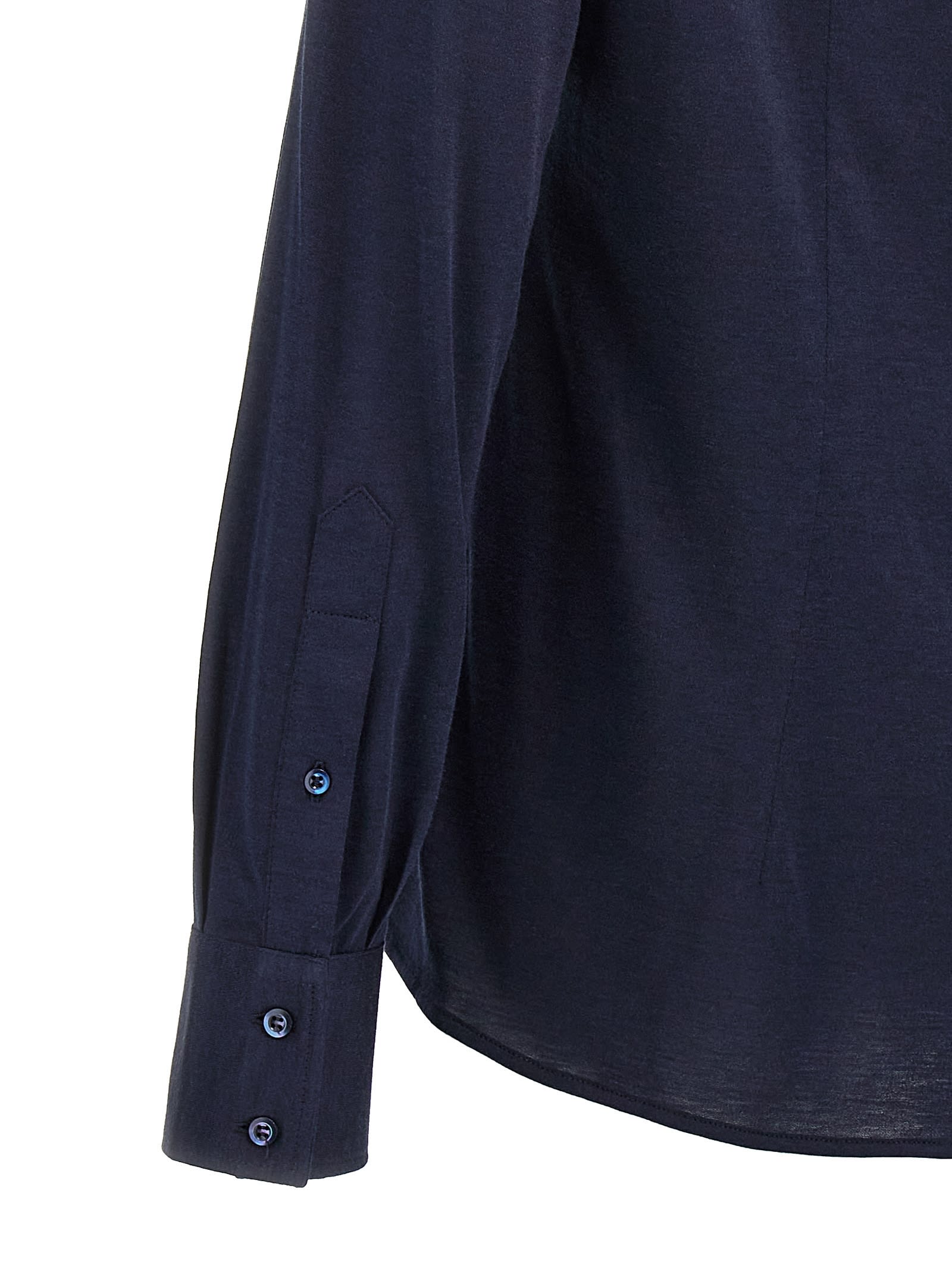 Shop Brunello Cucinelli Jersey Shirt In Blue