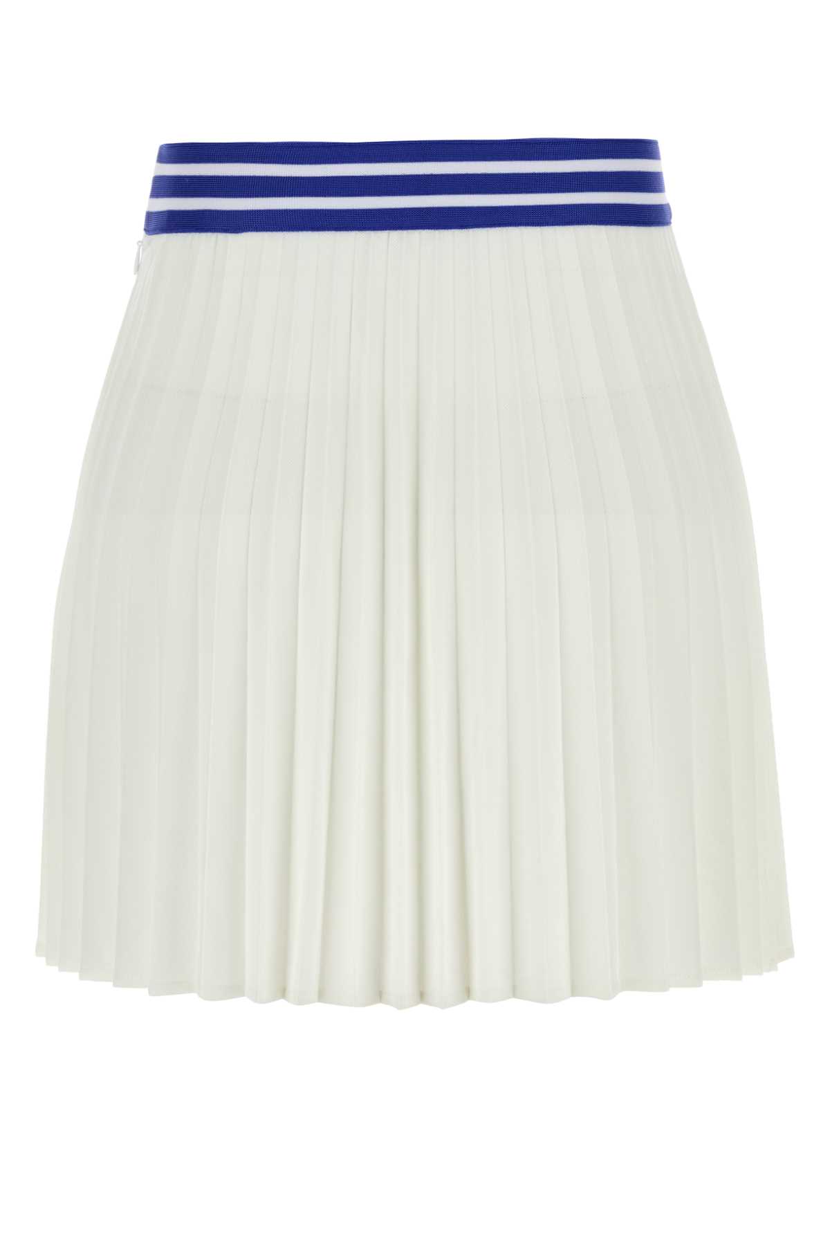 Shop Bode White Piquet Court Mini Skirt In Cream