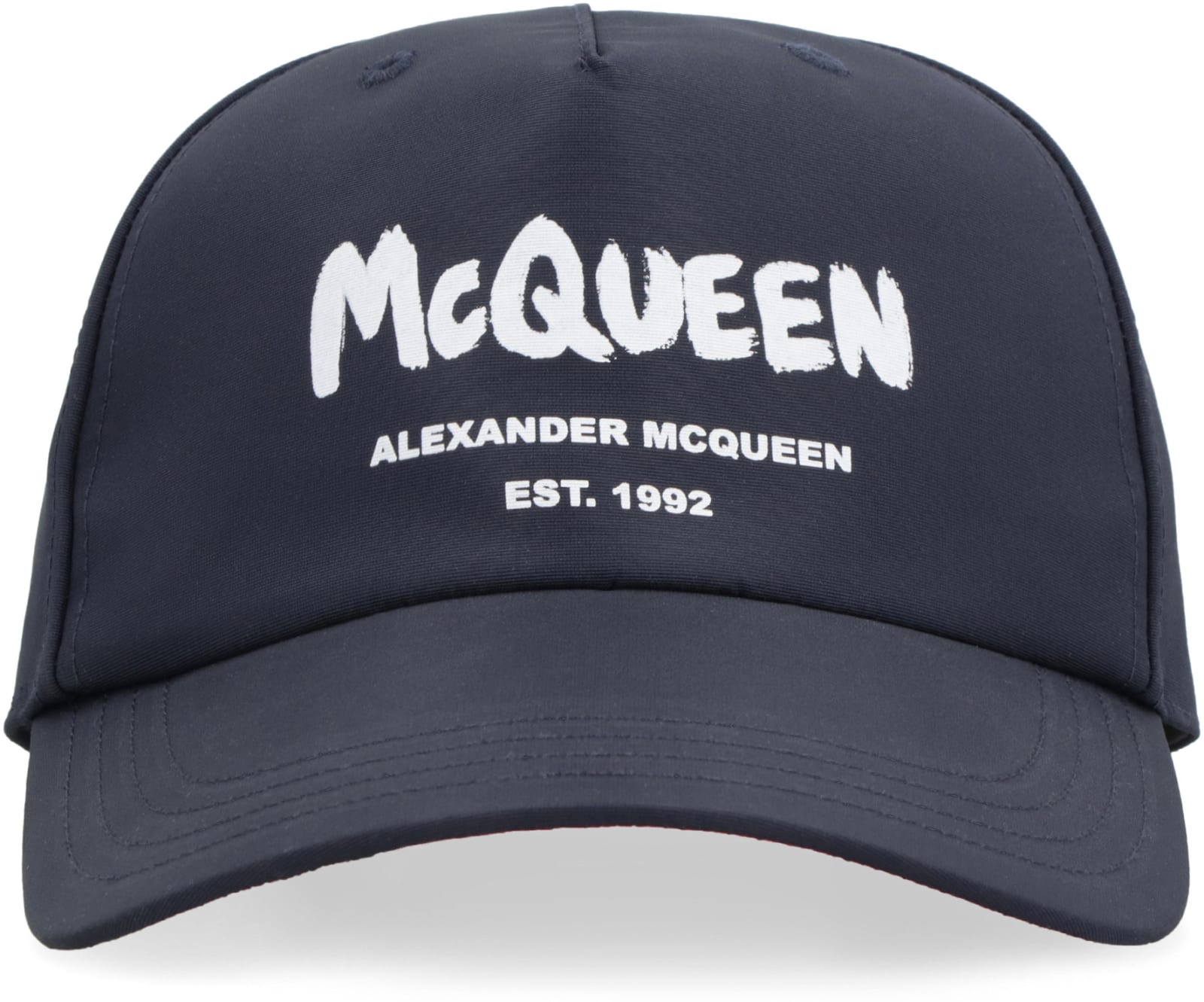 Shop Alexander Mcqueen Logo Baseball Cap In Blue
