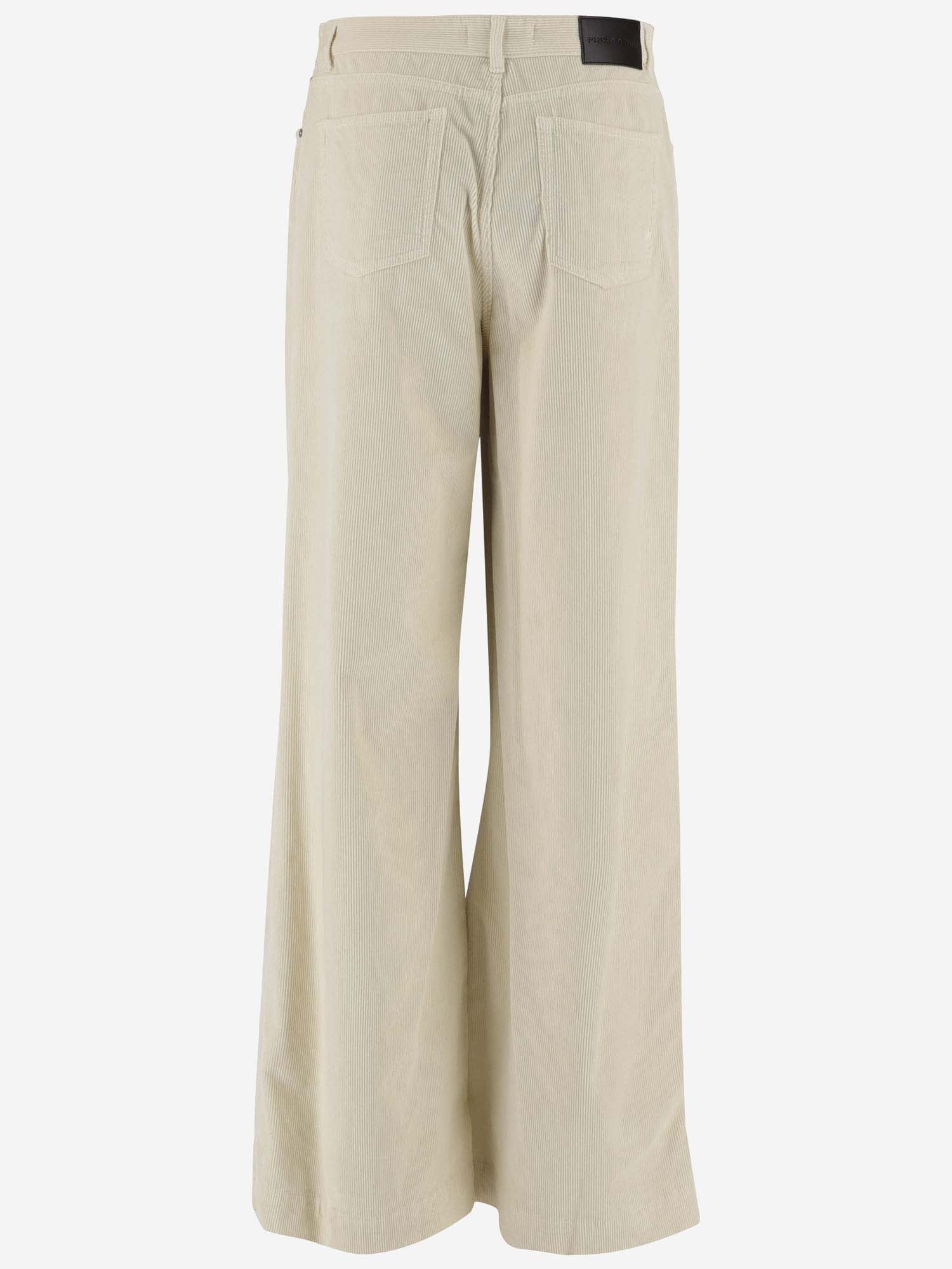Pinko Cotton Blend Pants In Ivory