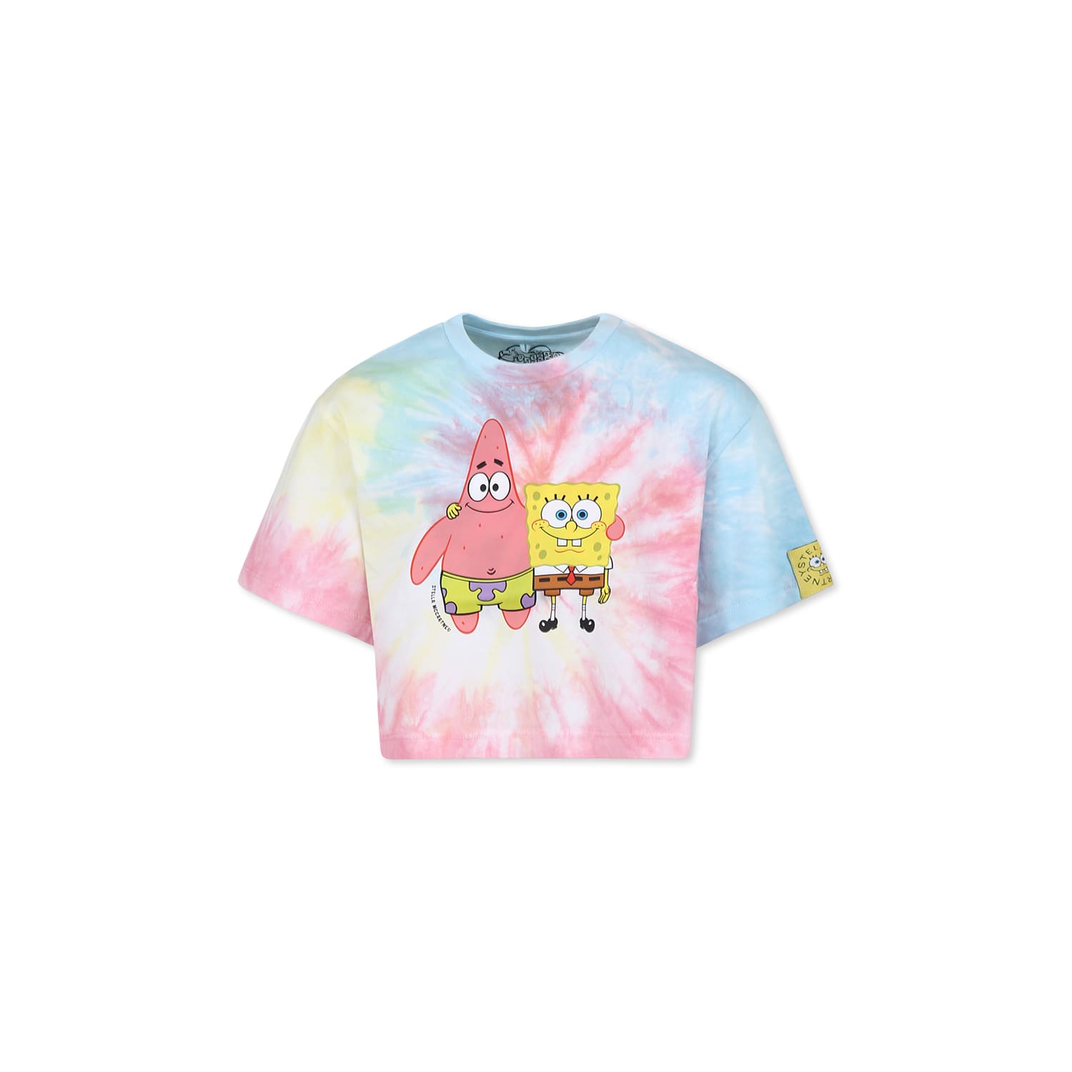 Stella Mccartney Multicolor Crop T-shirt For Girl With Spongebob In Multicolor