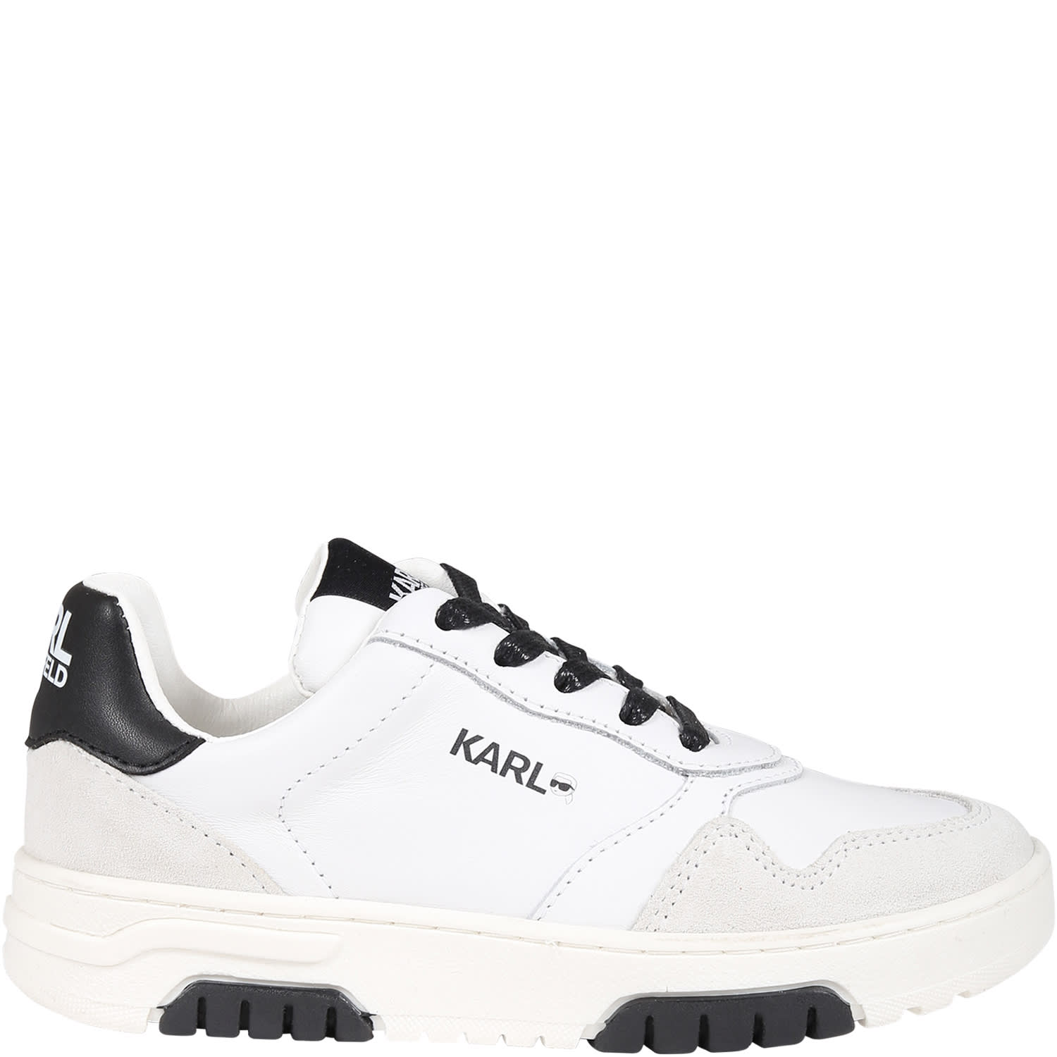 KARL LAGERFELD WHITE SNEAKERS FOR KIDS WITH LOGO