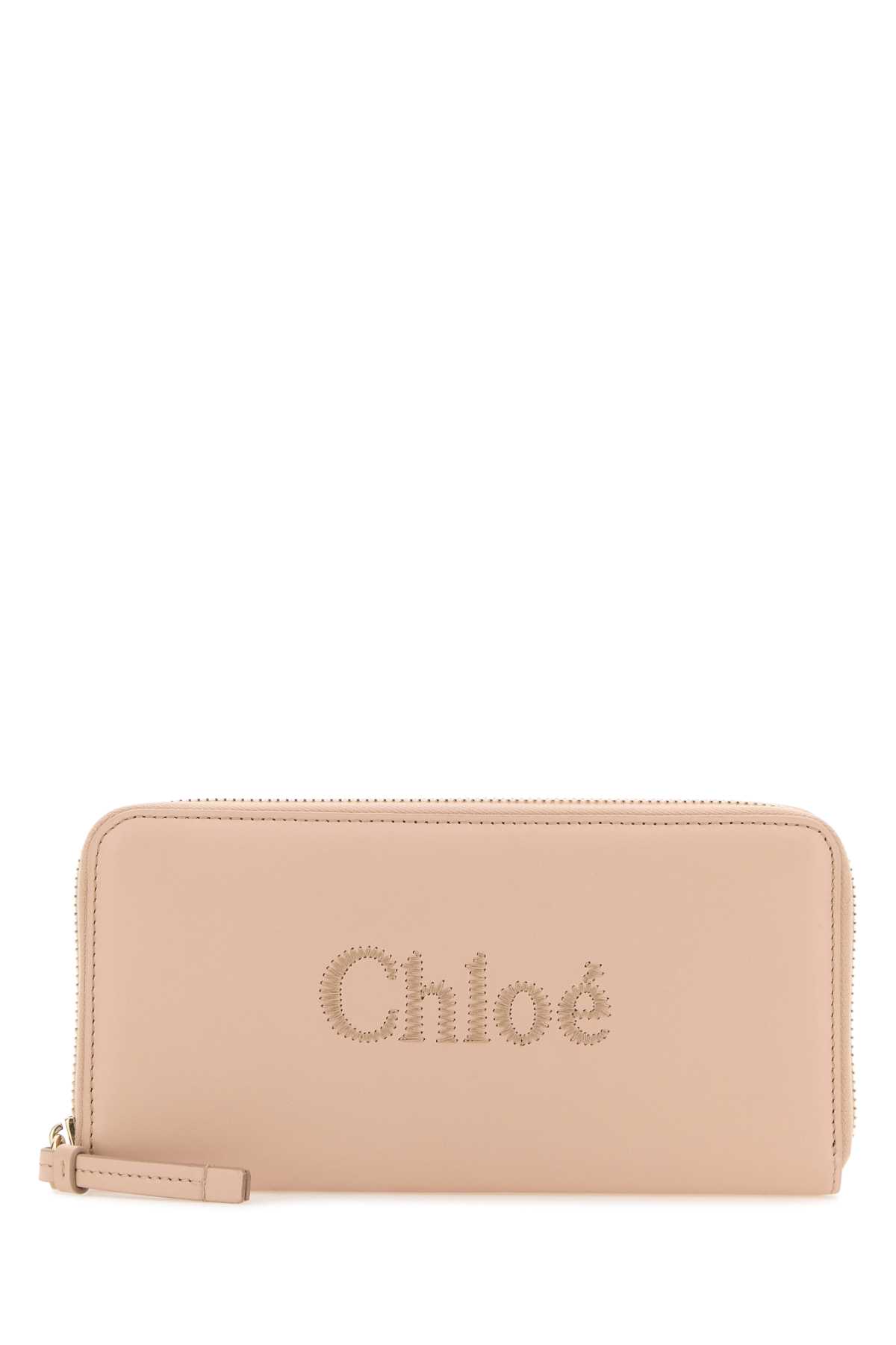 Shop Chloé Skin Pink Nappa Leather Wallet In Cementpink