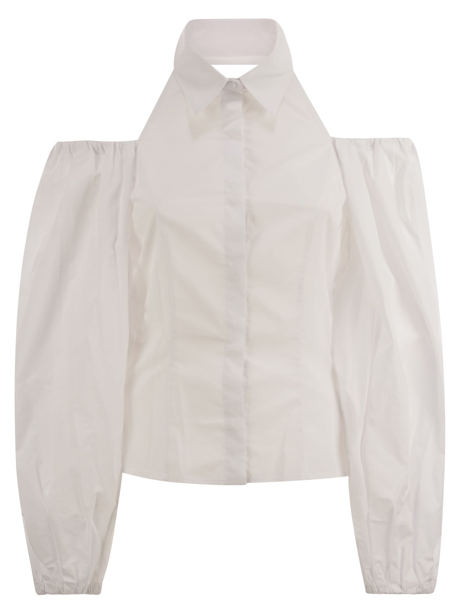 Cotton Shirt With Balloon Sleeves