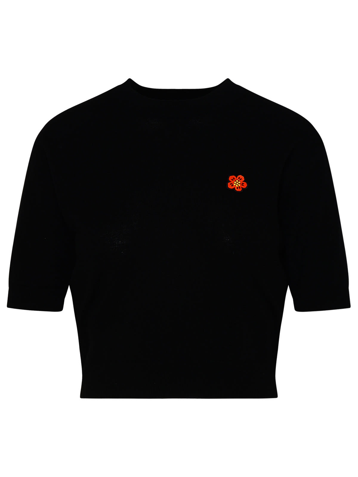 Kenzo Black Wool Top In Black