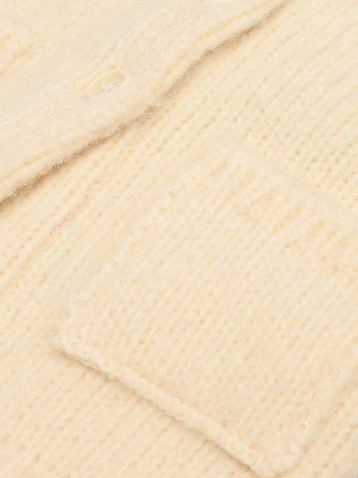 Burberry Single-breasted Knitted Cardigan In White