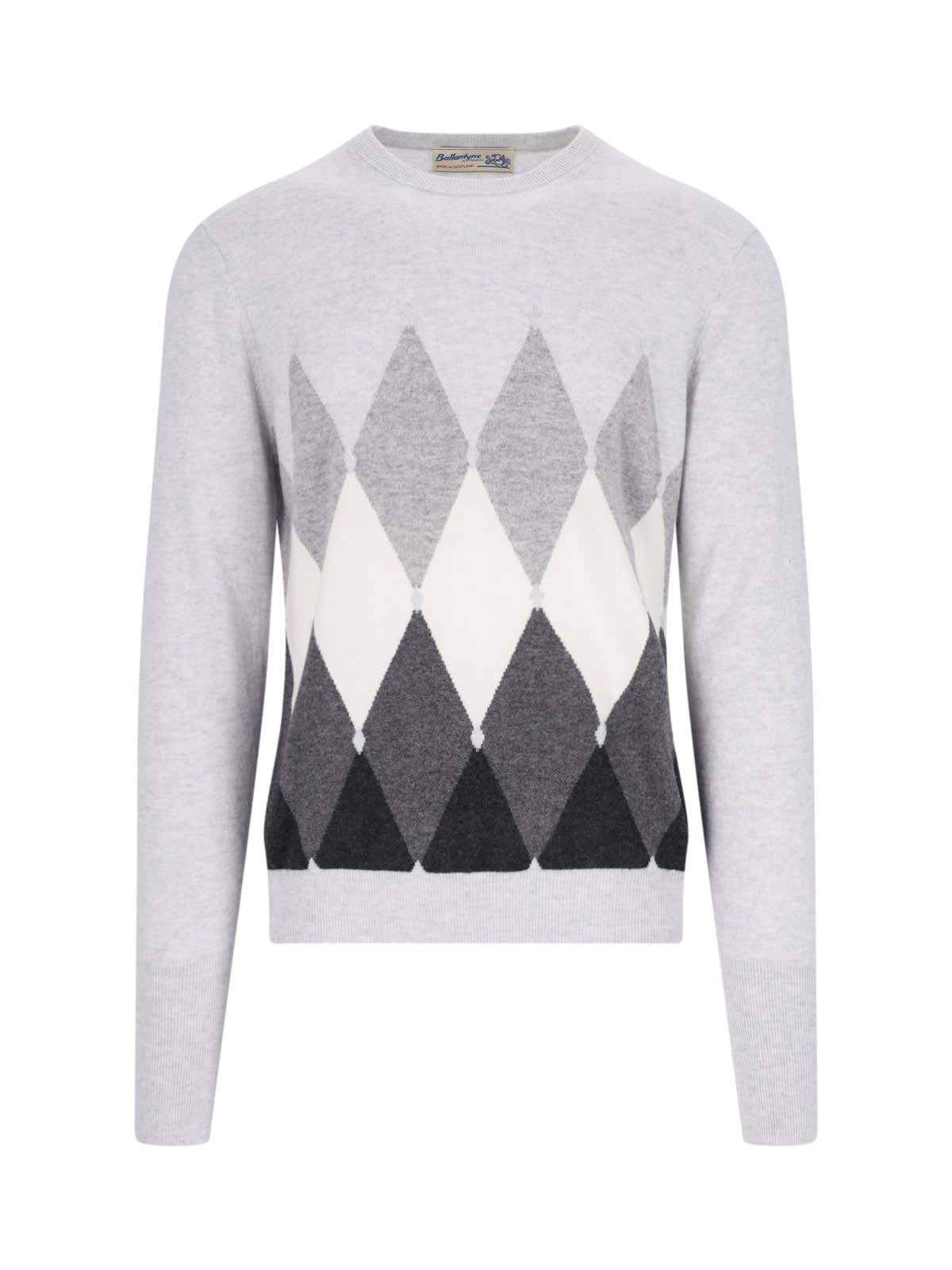 Shop Ballantyne Diamond-pattern Sweater In Gray