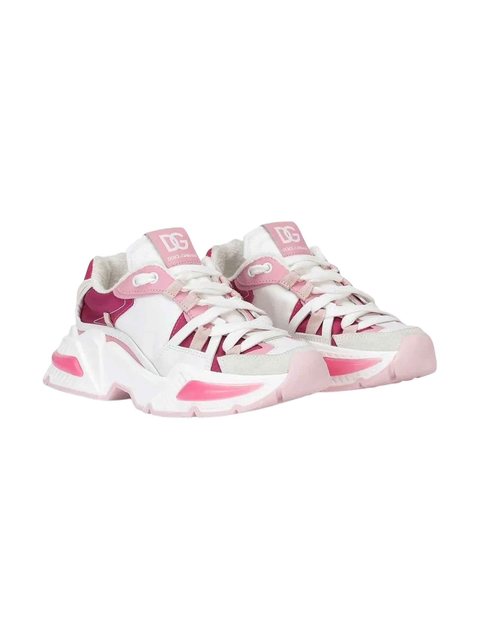 Dolce & Gabbana White/pink Shoes Girl