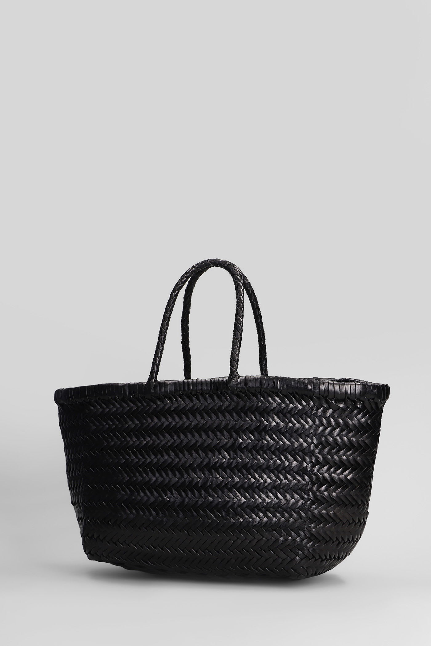 Dragon Diffusion Bamboo 3 Jump Small Tote In Black Leather In Black