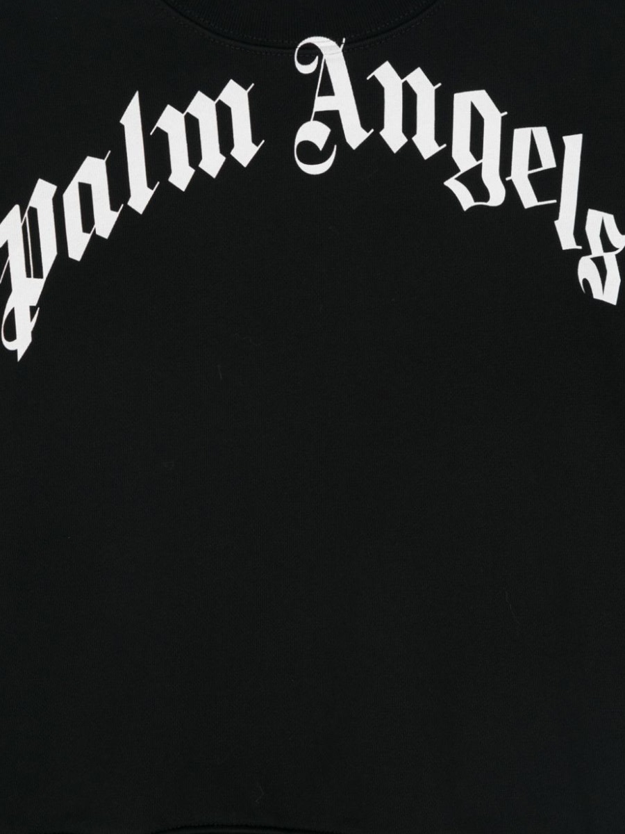 Shop Palm Angels Classic Curved Logo Crewneck In Black