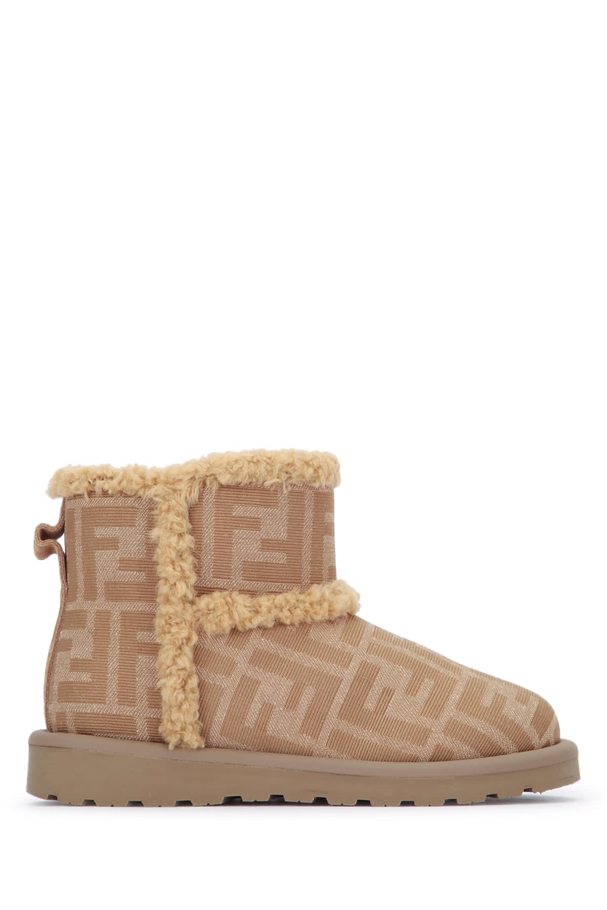 Fendi Bootie Tessuto Jacquard Ff In Brown