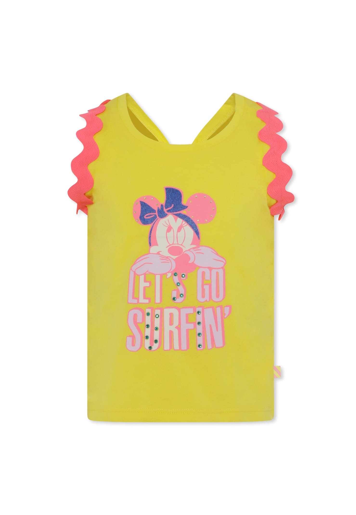 Billieblush Yellow Tank Top For Girl With Minnie In Yellow
