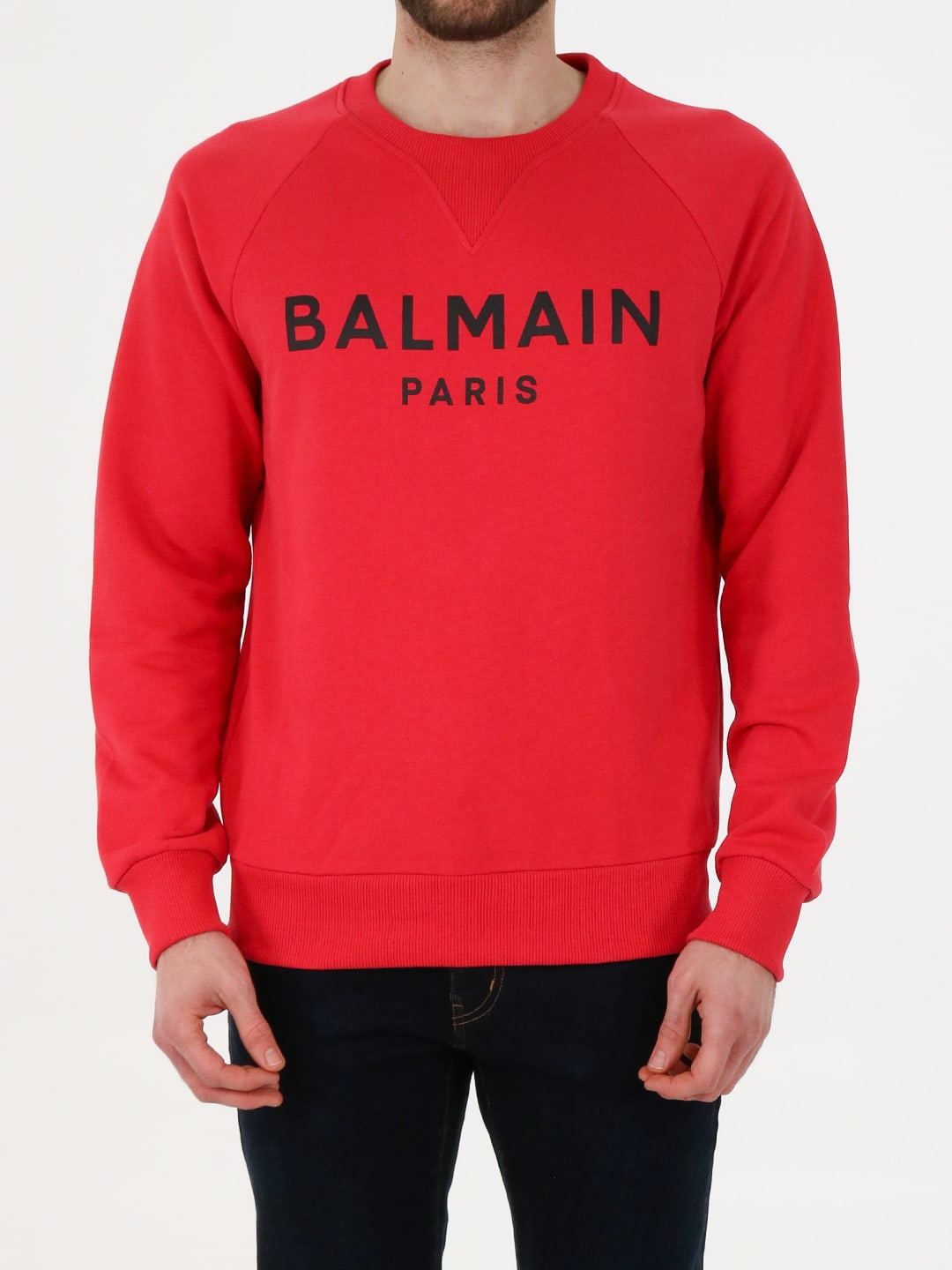 Balmain Black Logo Red Sweatshirt