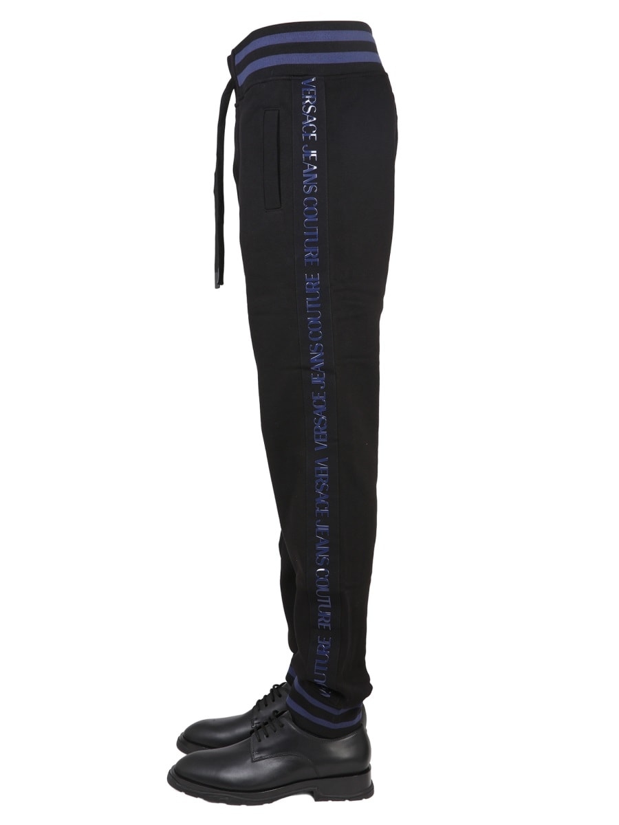 Shop Versace Jeans Couture Jogging Pants With Elastic In Black