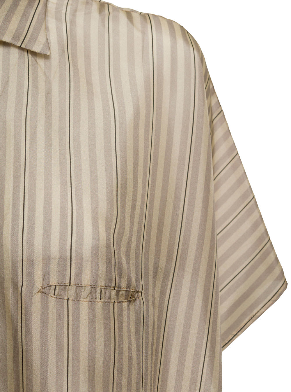 Jejia Beige Striped Silk Annie Woman Shirt