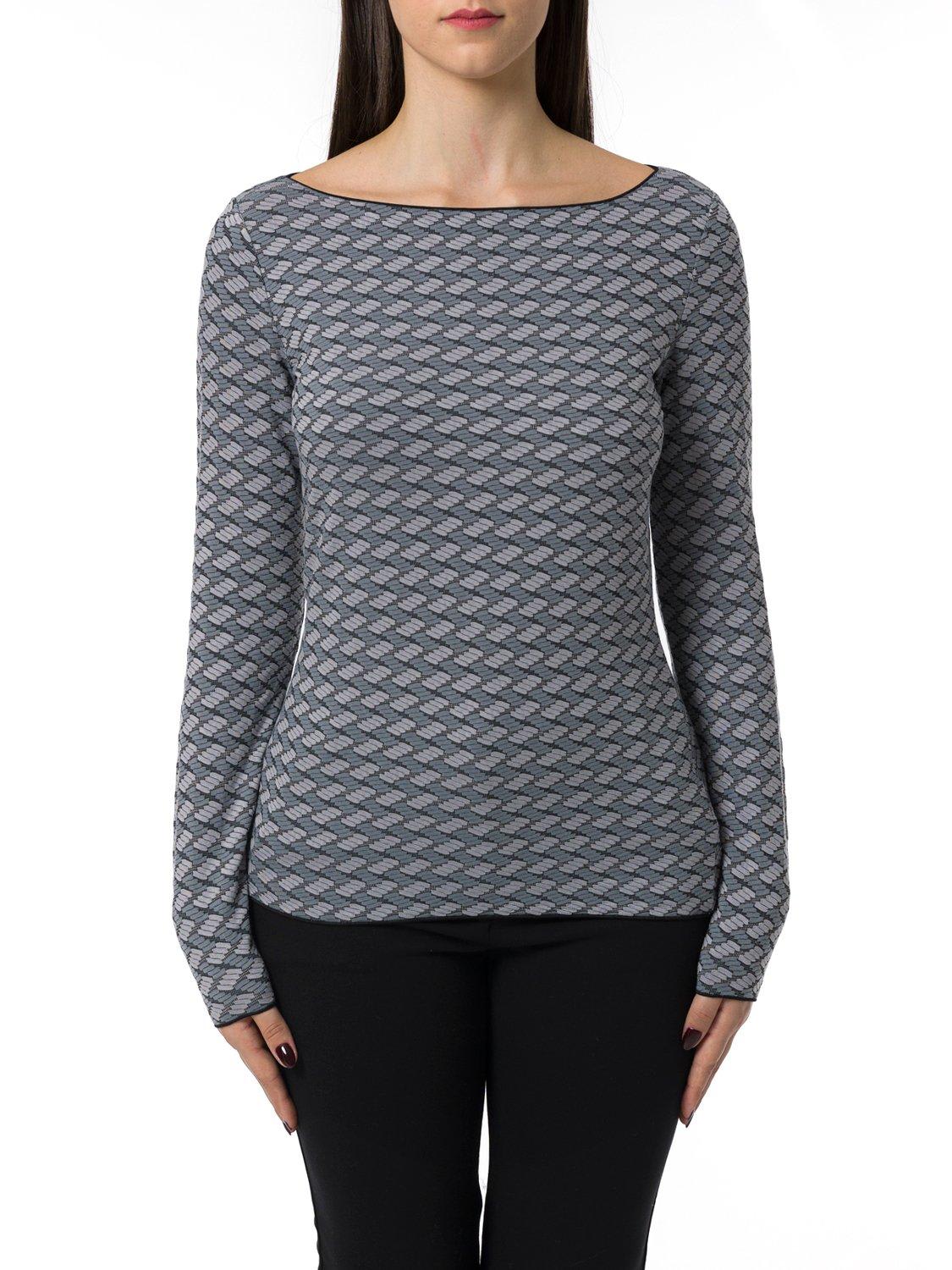 Pattern Jacquard Boat-neck Jumper