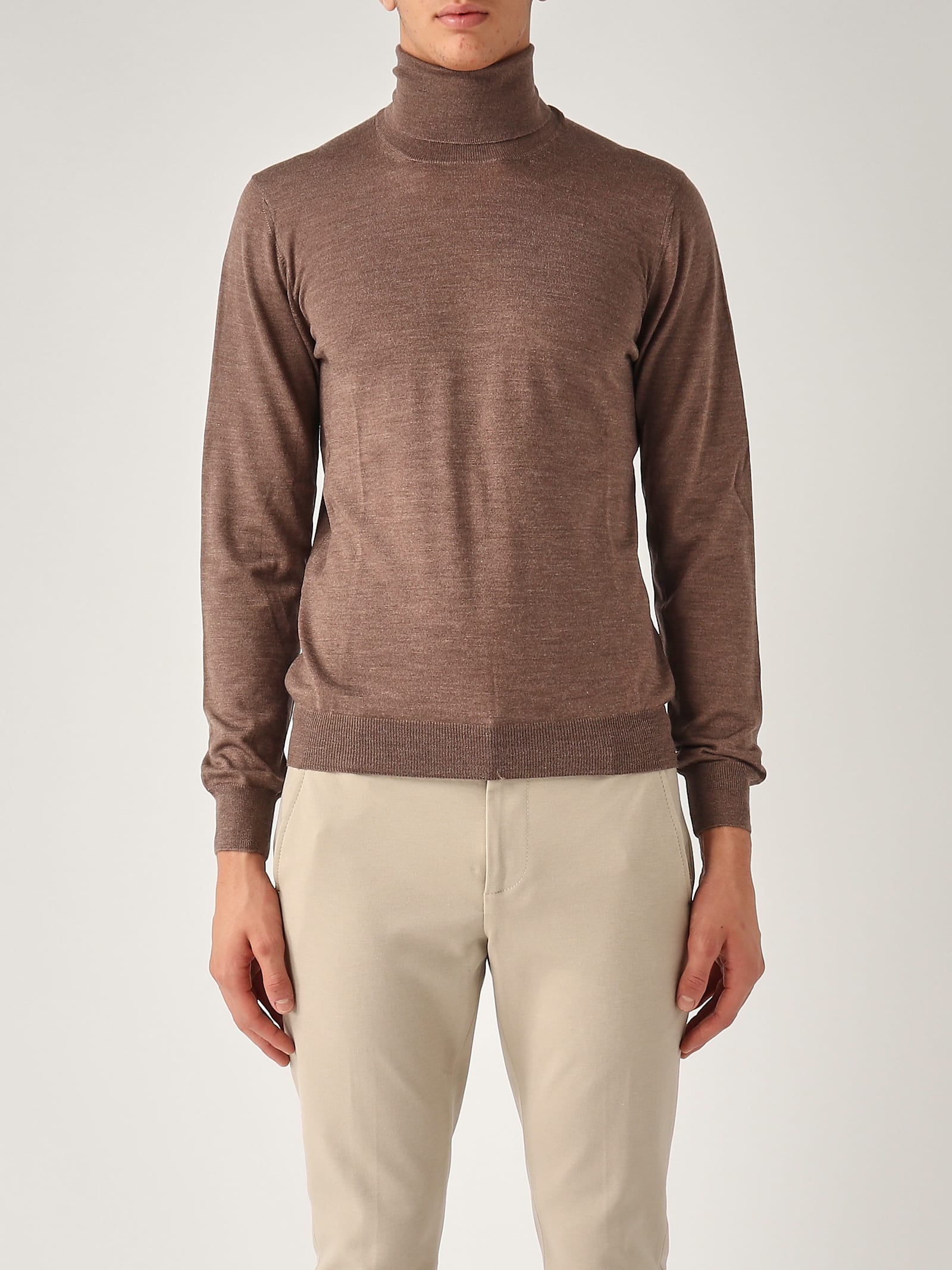 Gran Sasso Ciclista Lana-seta Sweater In Brown