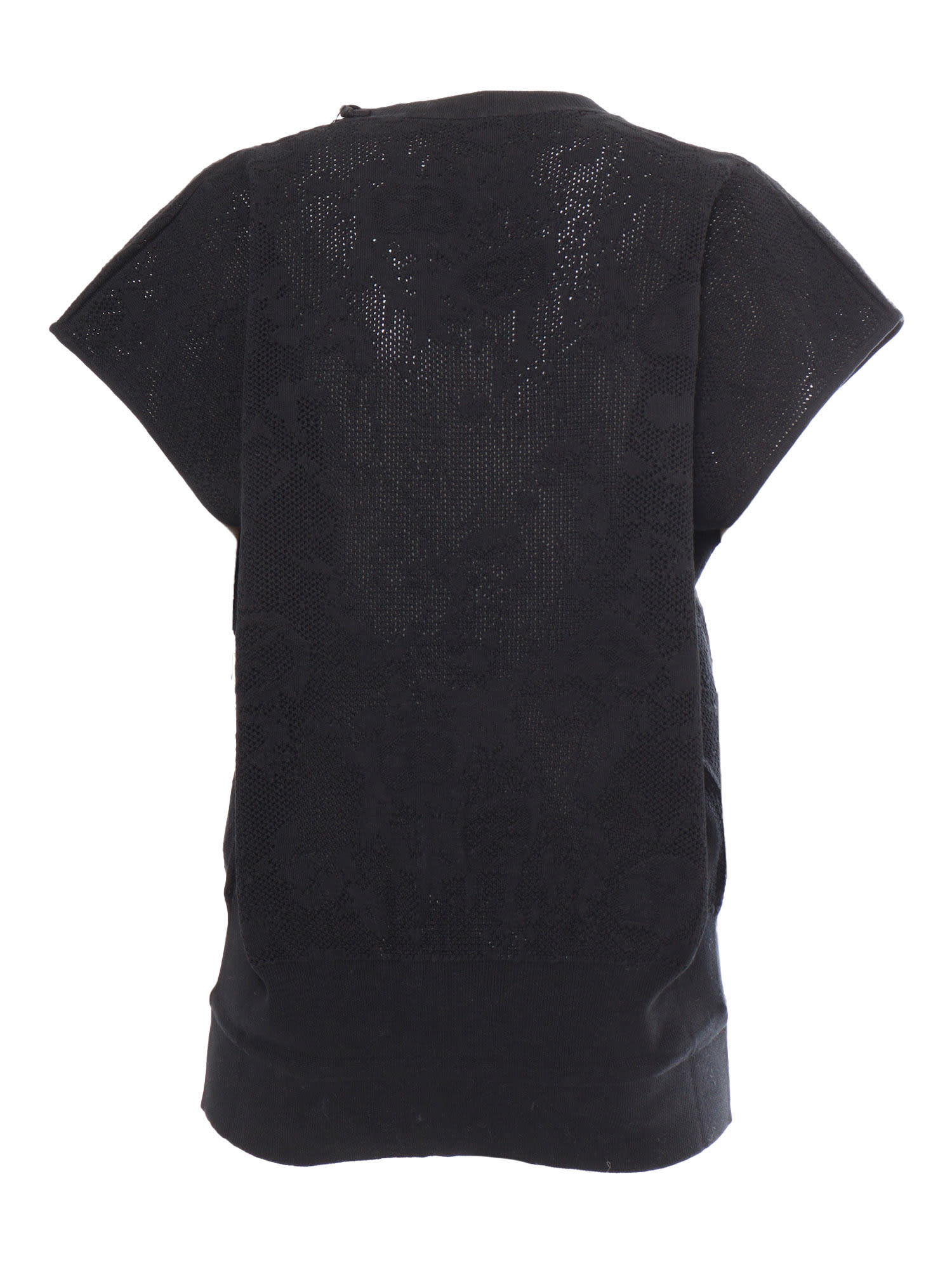 Fabiana Filippi Cotton Jacquard Crewneck Vest In Black