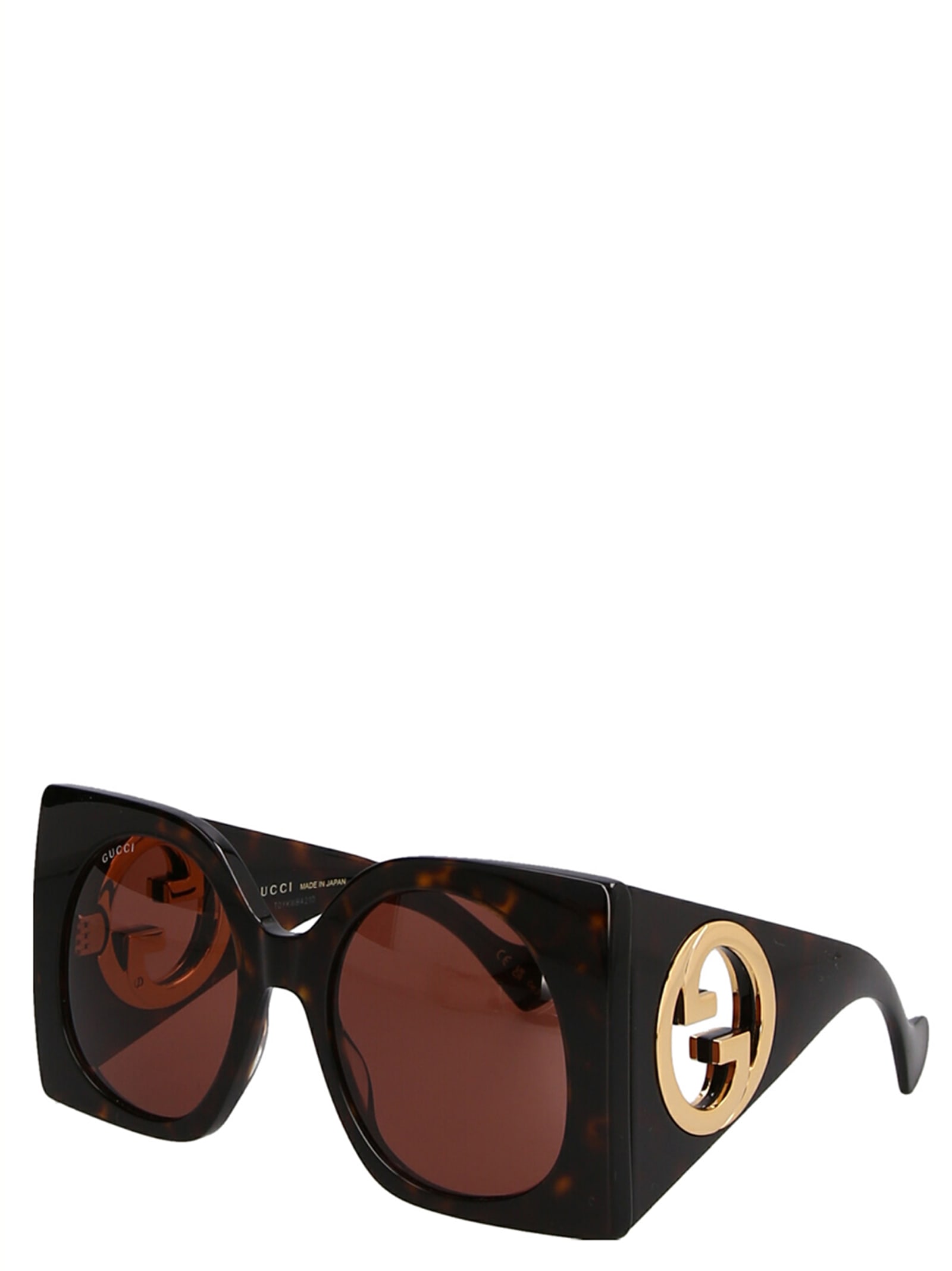 Gucci Bold Square Sunglasses Tortoiseshell Pattern In Brown