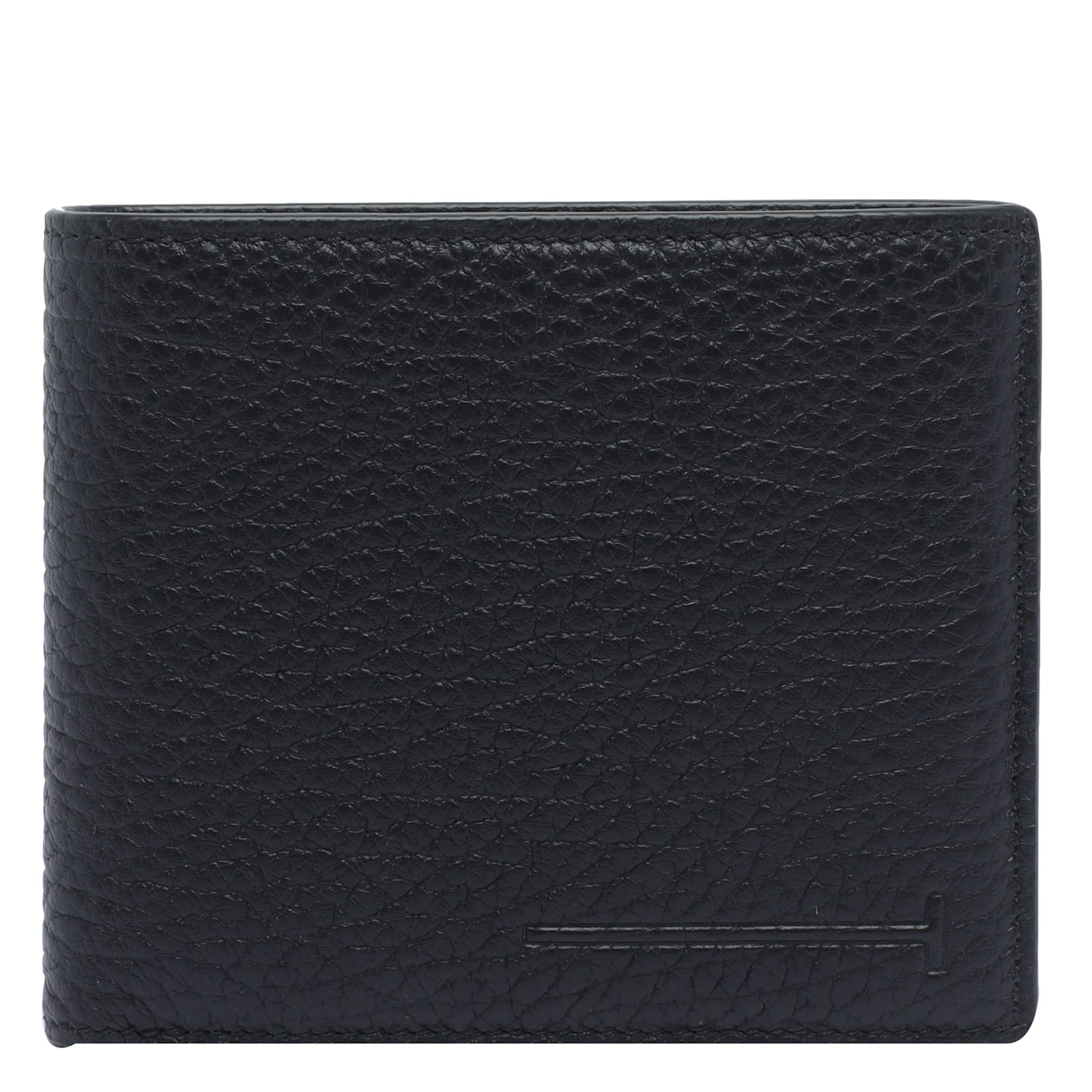 Tom Ford Printed Deer Leather Elongated T Line Classic Bifold Wallet With Coin Slot Accessories In Black