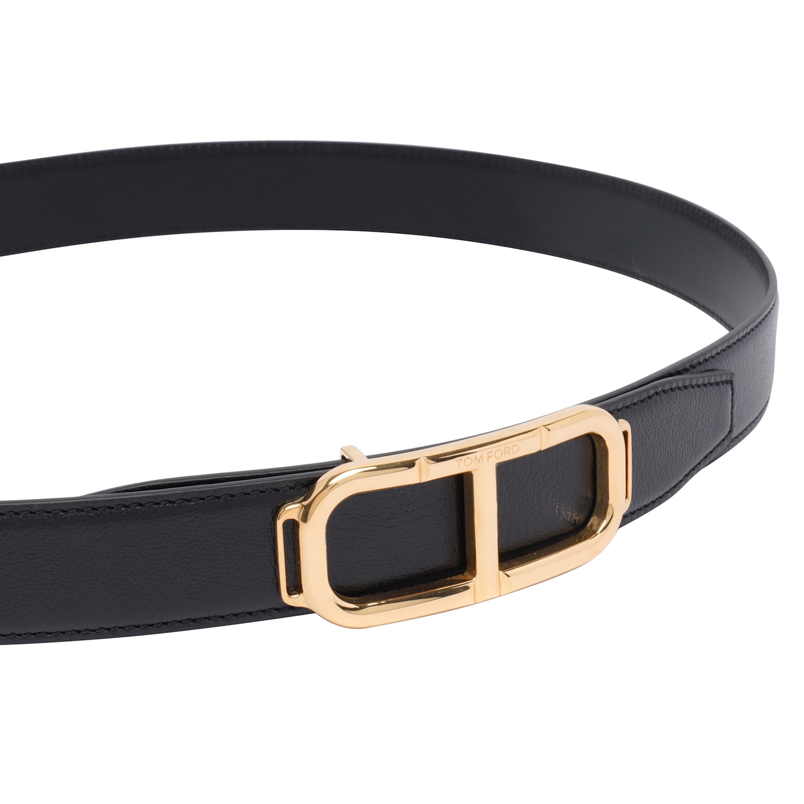 Tom Ford Stadium Croc-embossed Leather Belt In Black