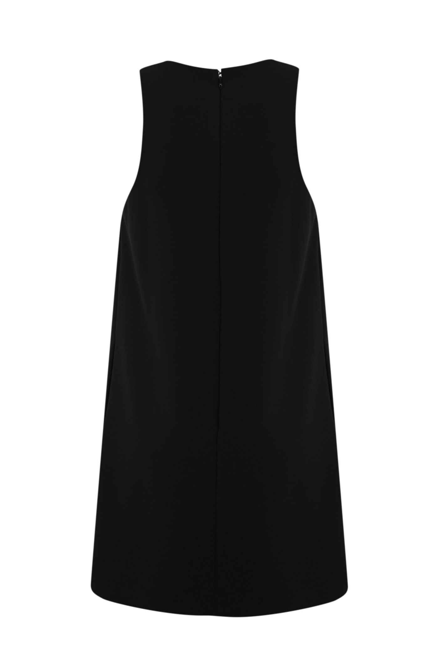 Shop Elisabetta Franchi Dress With Crepe Necklace In Nero