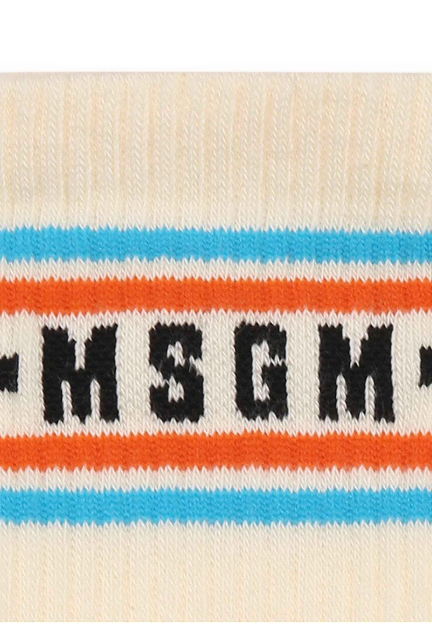 Shop Msgm Ivory Socks For Kids With Logo