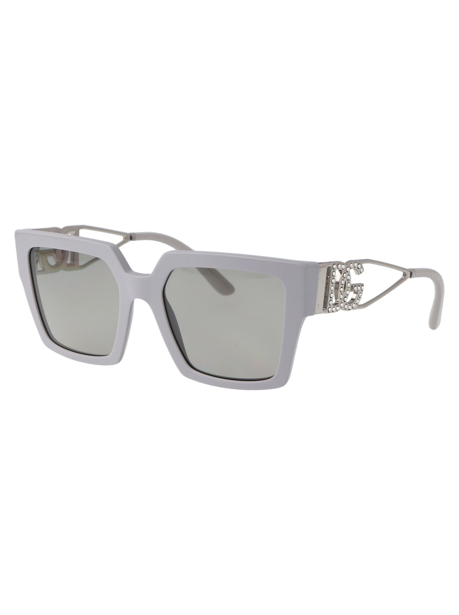 Shop Dolce &amp; Gabbana Eyewear 0dg4446b Sunglasses In 341887 Light Grey