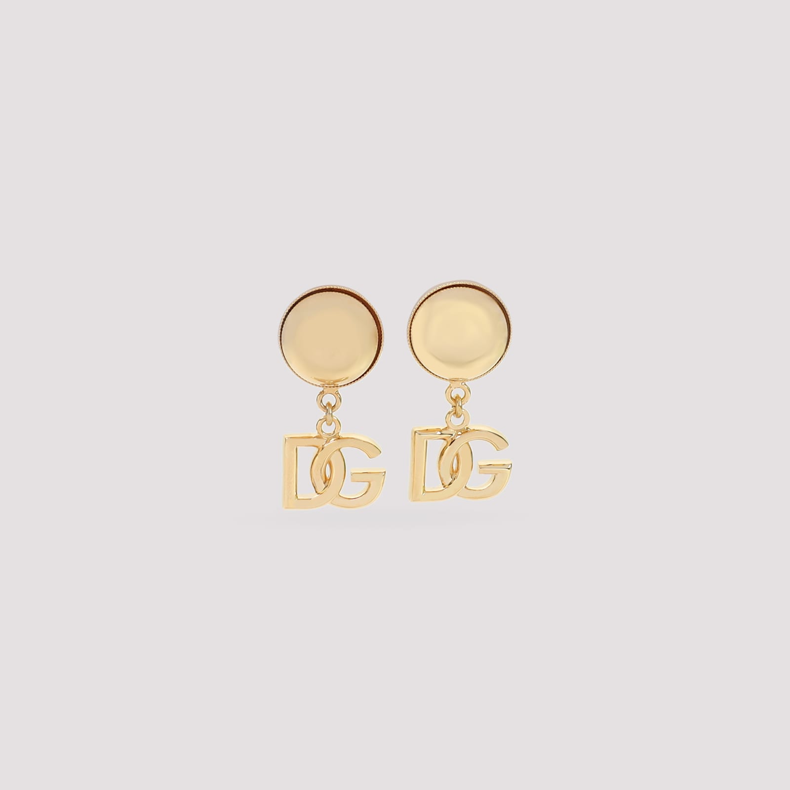 Dolce & Gabbana Dg Clips Brass Half-moon Stud Earrings In Gold