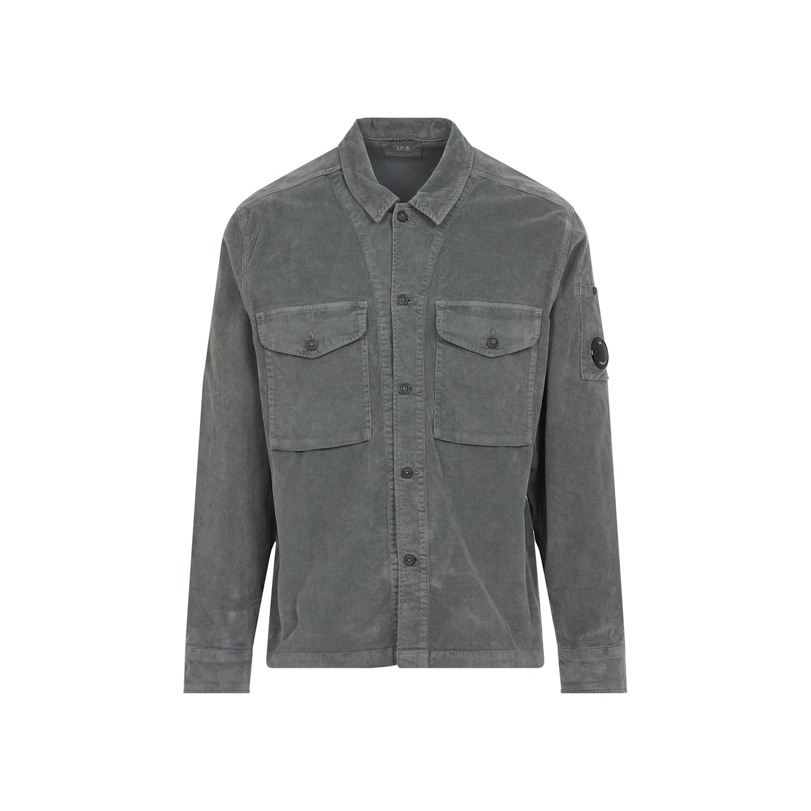 C.p. Company Corduroy Overshirt With Long Sleeves And Pockets In Gray