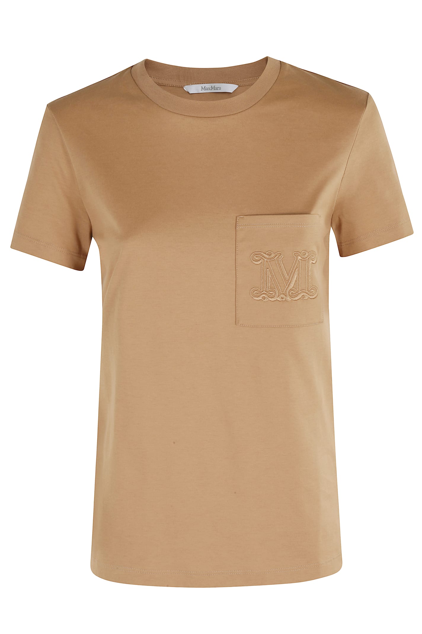 Max Mara Camel-coloured T-shirt In Cotton In Brown