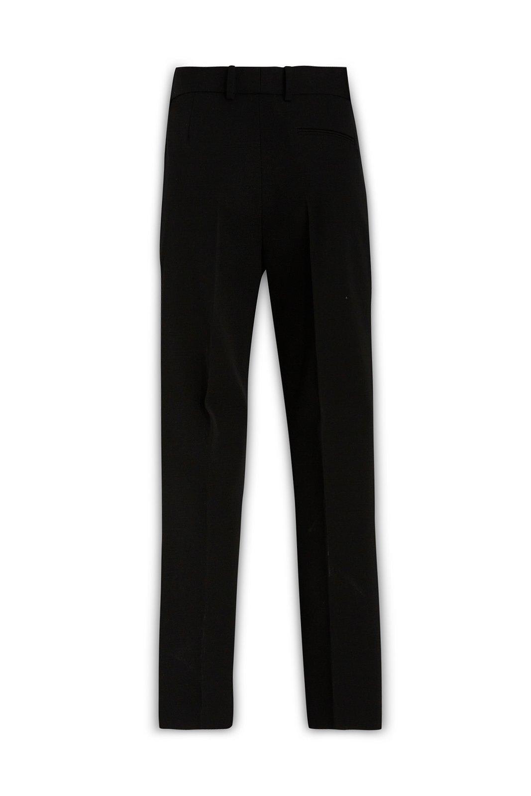 Shop Lanvin Straight Leg Cropped Trousers In Black