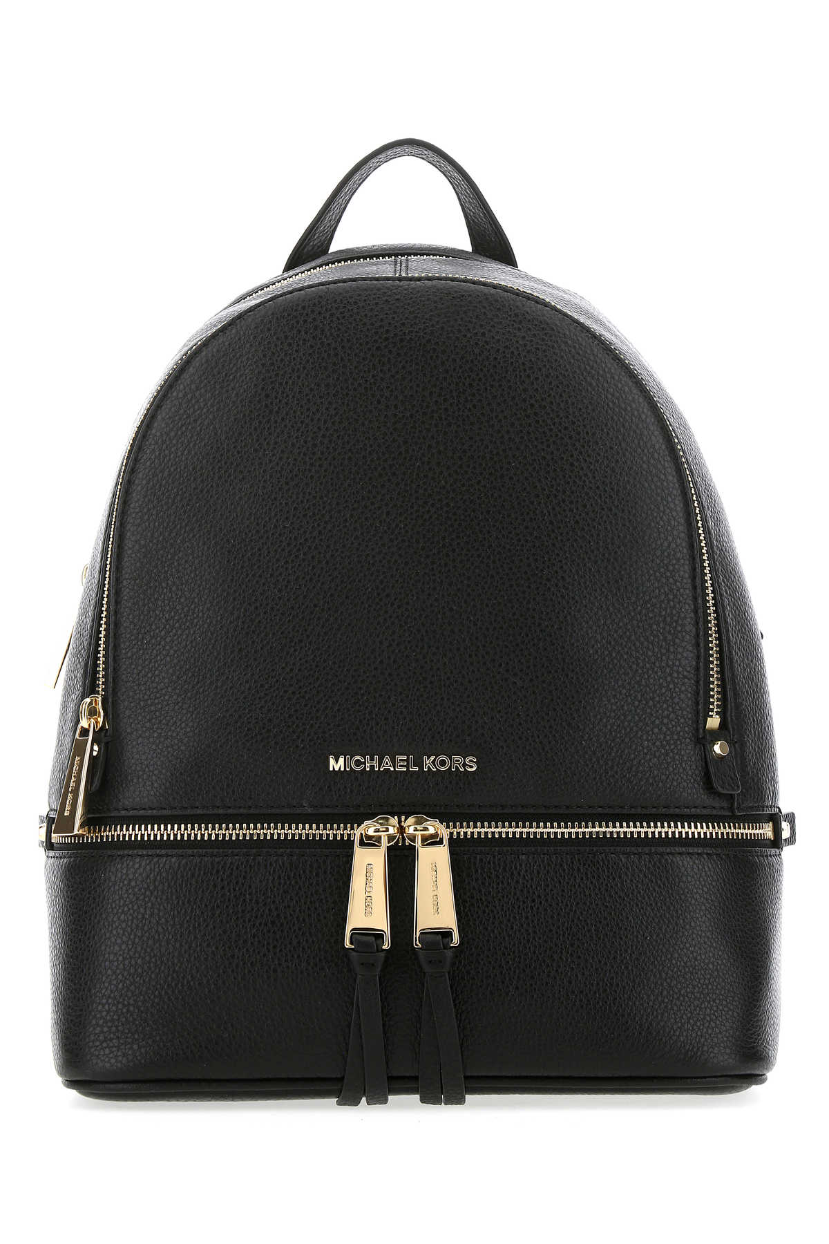 Shop Michael Kors Black Leather Medium Rhea Backpack