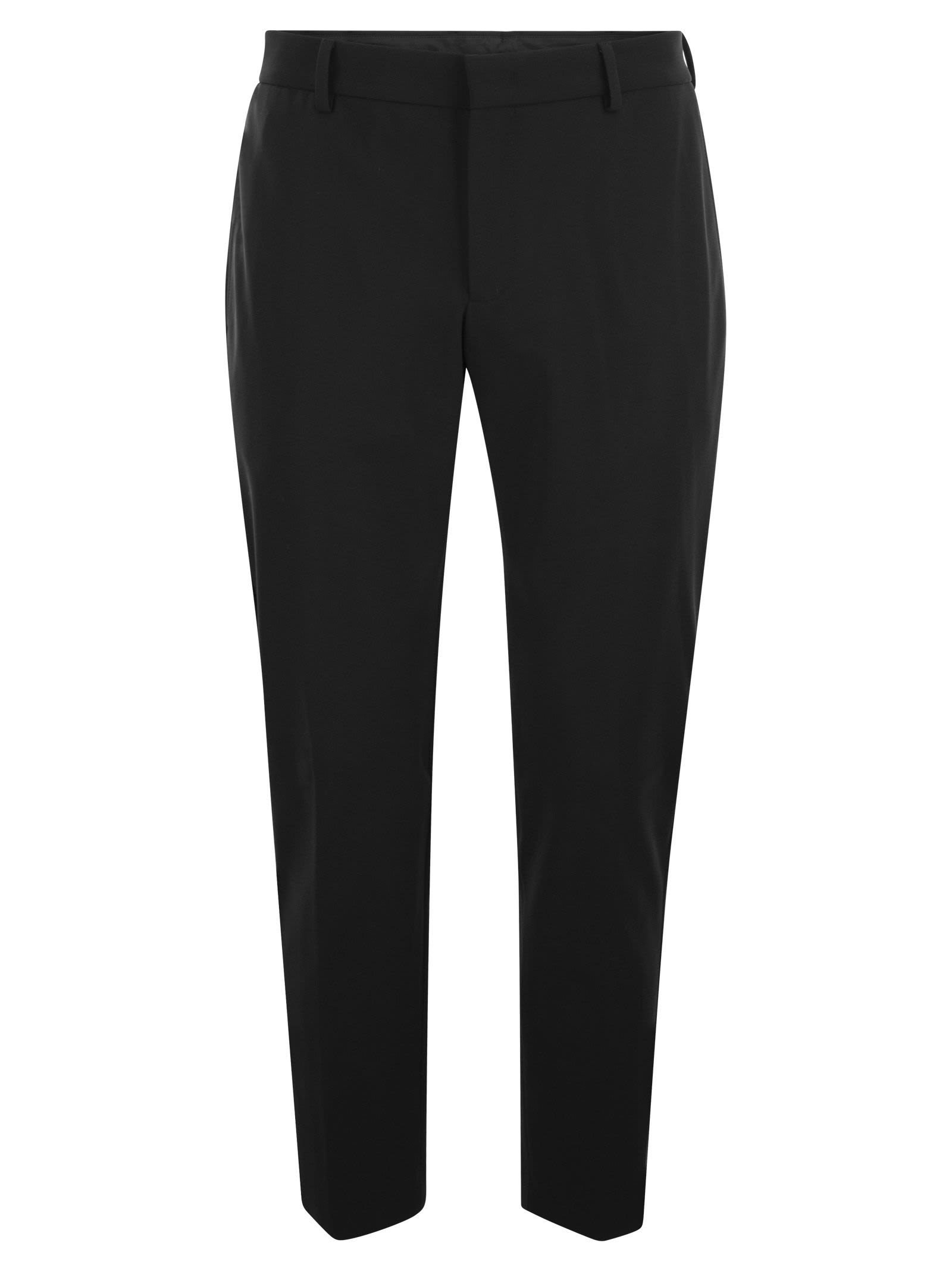 Shop Pt Torino Epsilon Trousers In Technical Fabric In Black