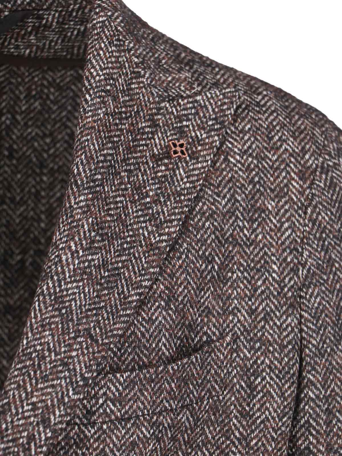 Shop Tagliatore Single-breasted Blazer In Brown
