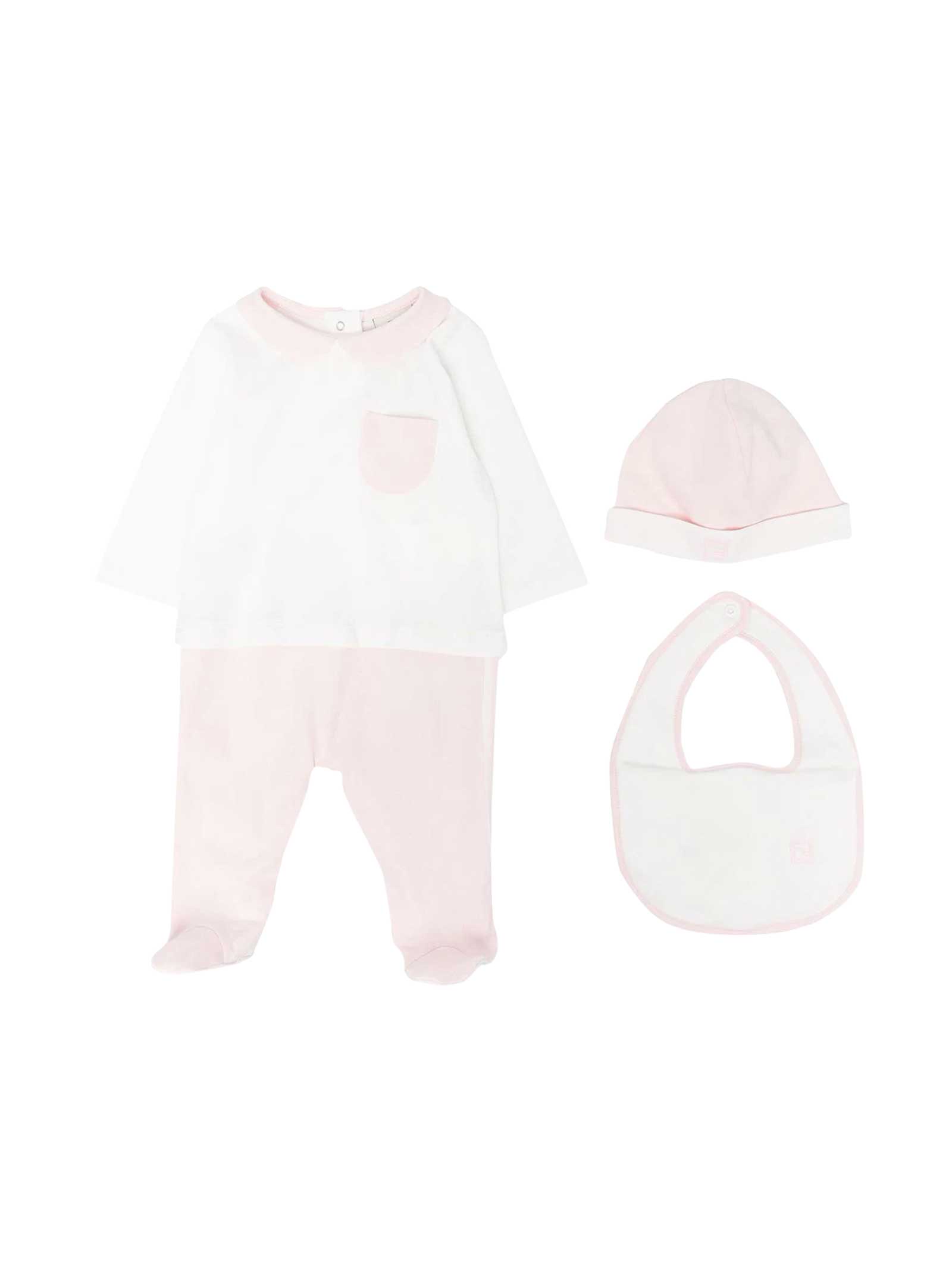 Fendi Babies' Two-tone Bodysuit In Rosa