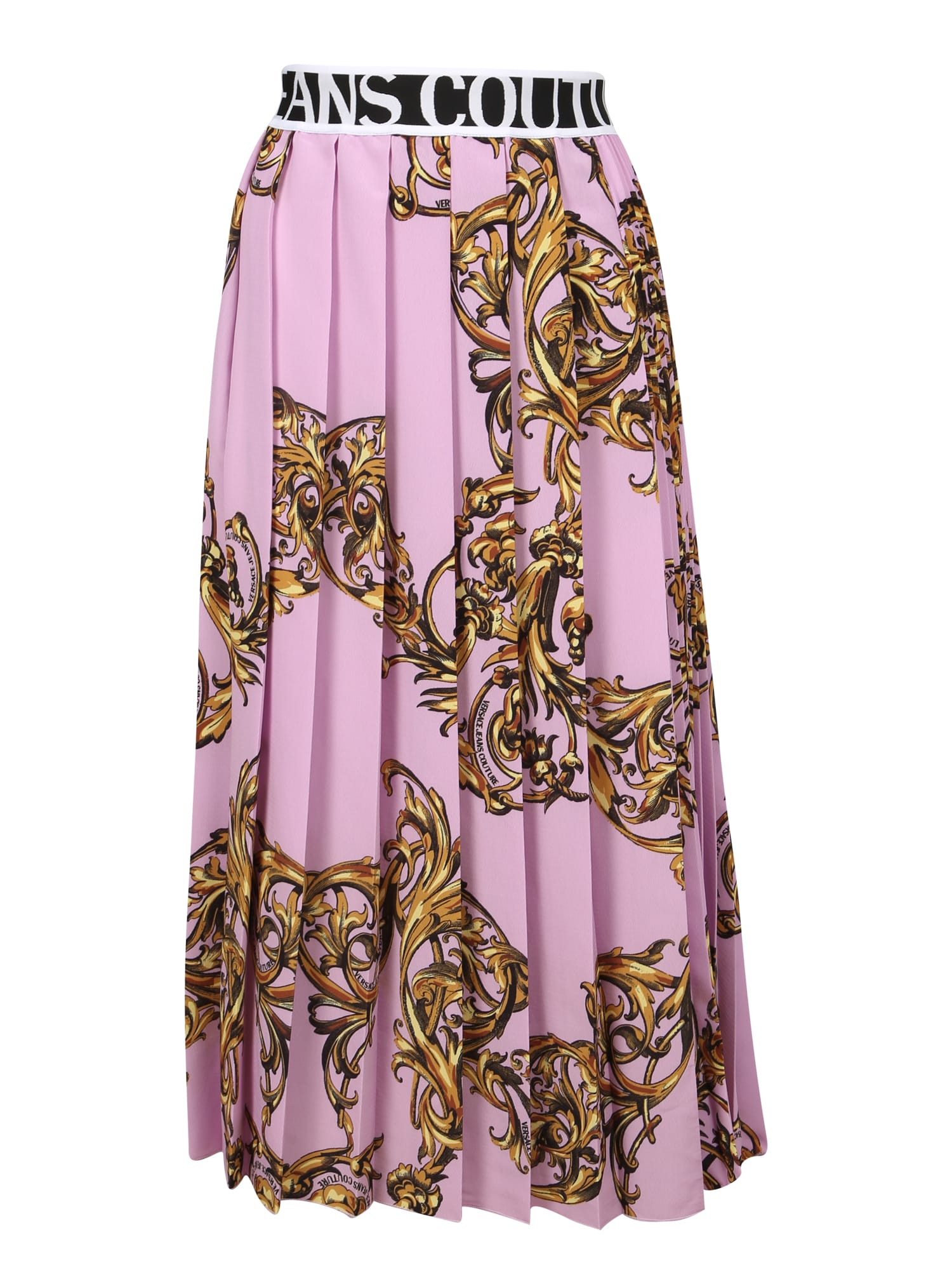 Versace Jeans Couture Baroque Print Pleated Skirt