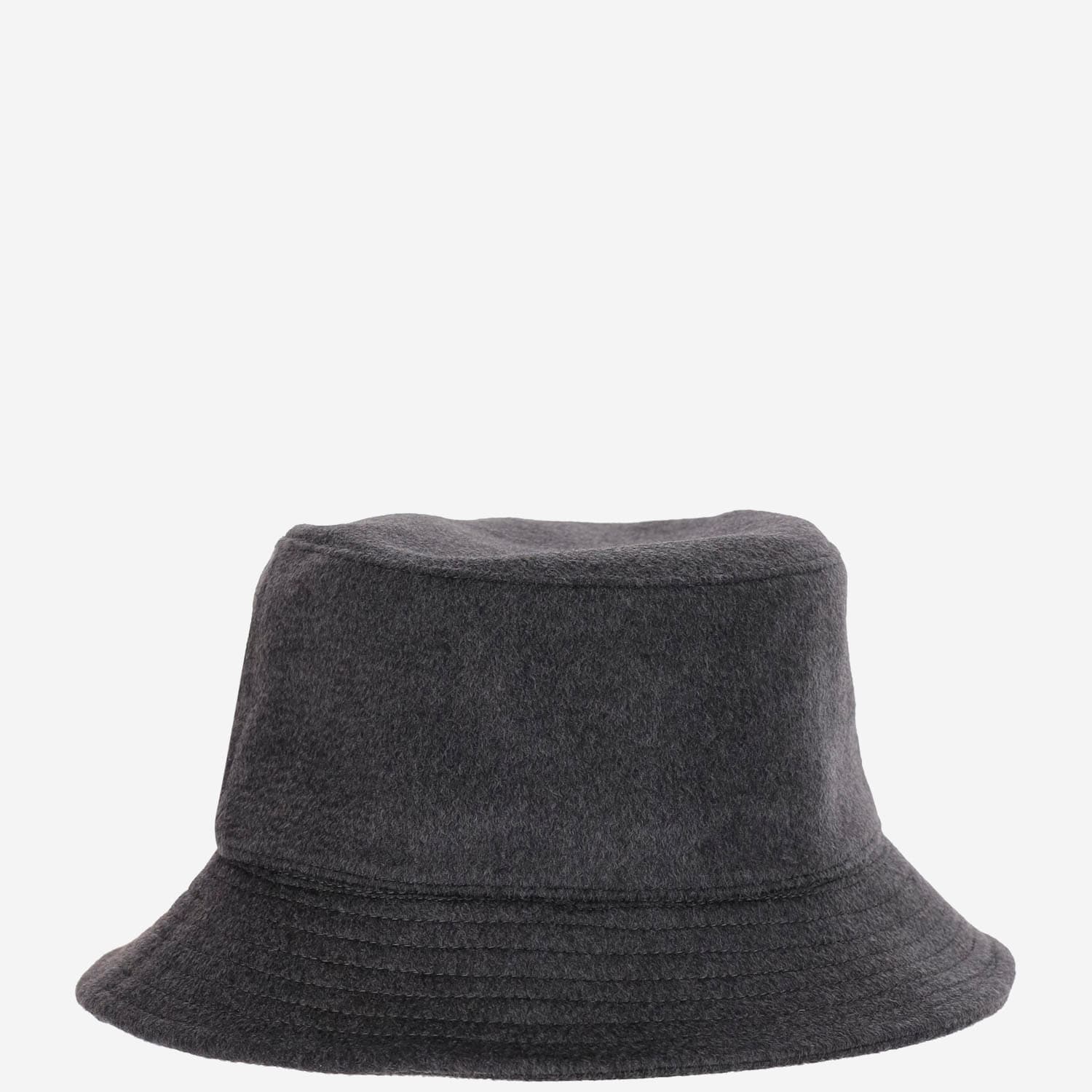 Jacquemus Womens Dark Grey Le Bob Embroidered-logo Wool Bucket Hat In Black