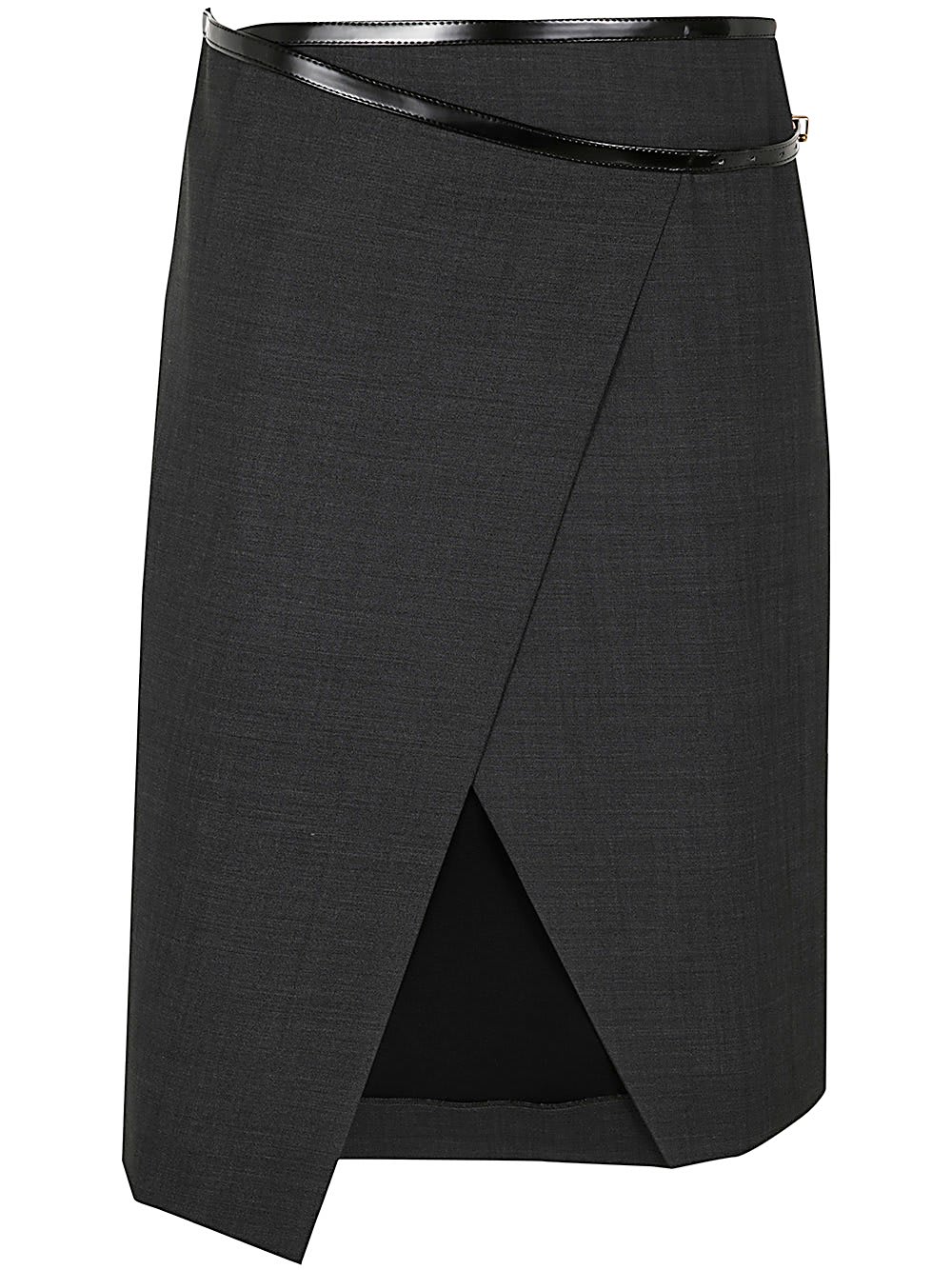 Shop Philosophy Di Lorenzo Serafini Belted Skirt In Grey