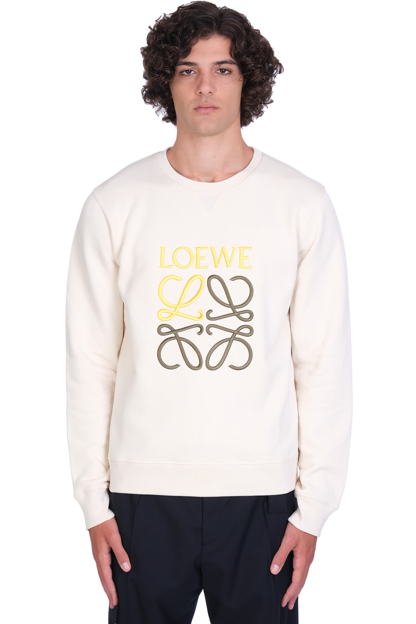 Loewe Sweatshirt In Beige Cotton