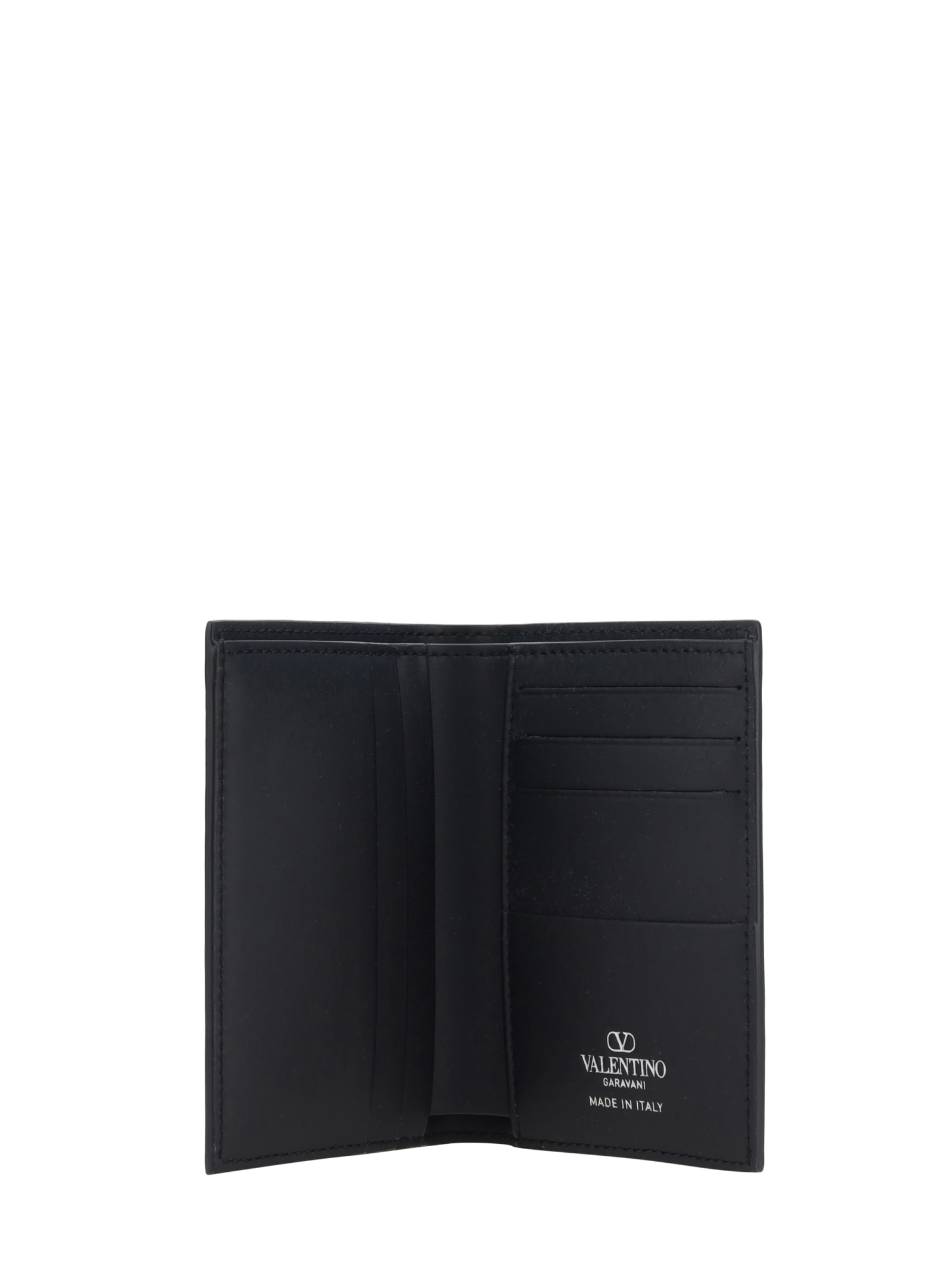 Shop Valentino Card Holder In Nero/bianco