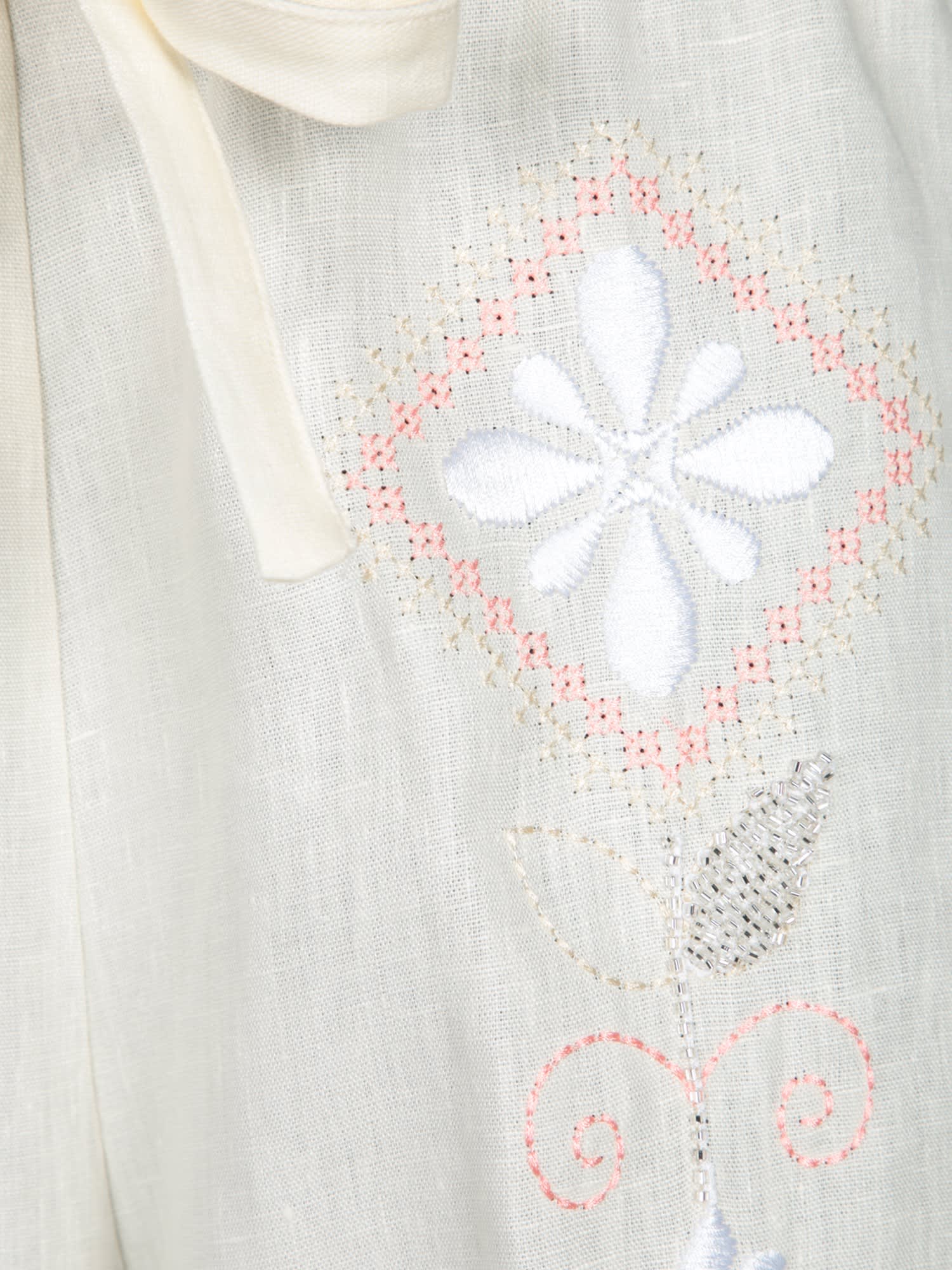 Forte Forte Oniric Blossom White Linen Trousers In White