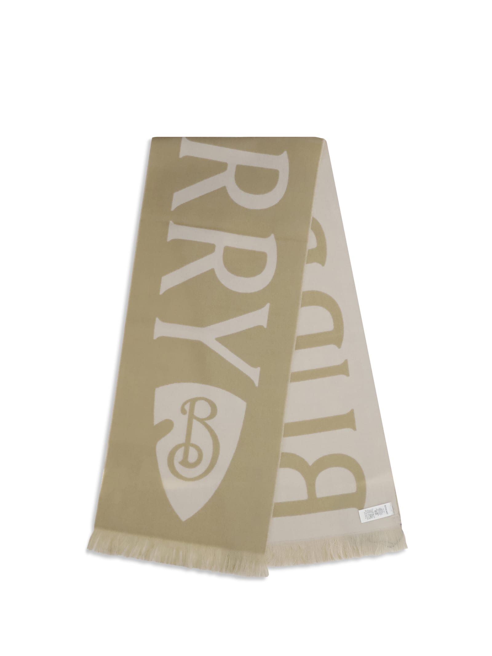 Burberry Logo Wool Scarf In Green