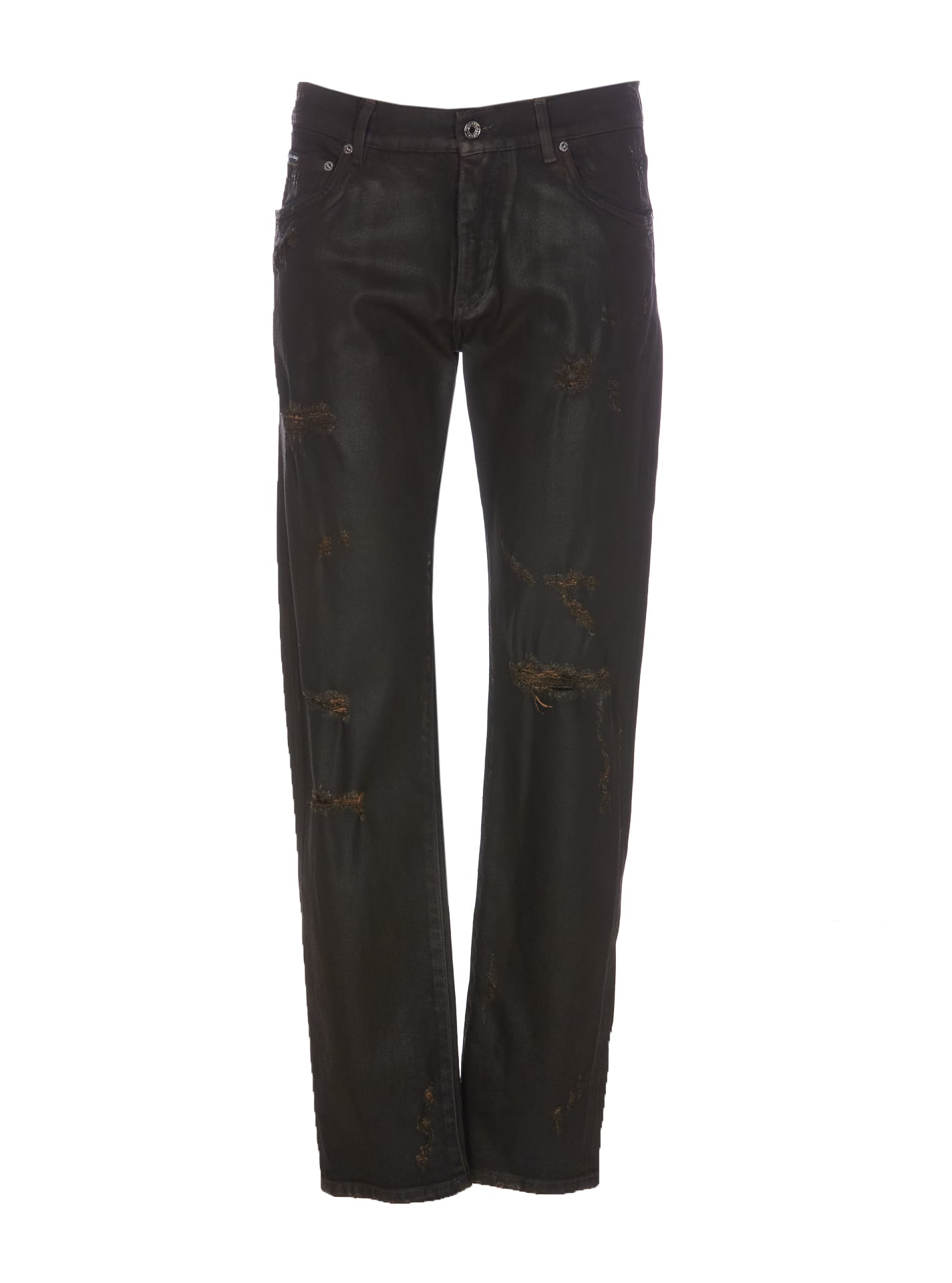 Shop Dolce & Gabbana Slim Fit Jeans In Brown