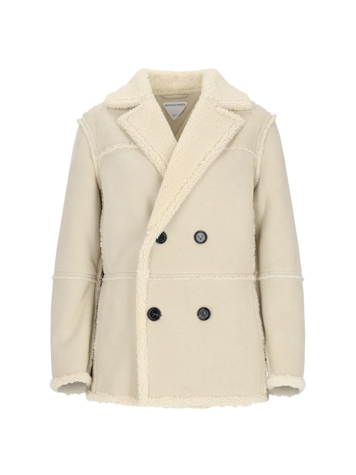 Shop Bottega Veneta Shearling Jacket In Beige