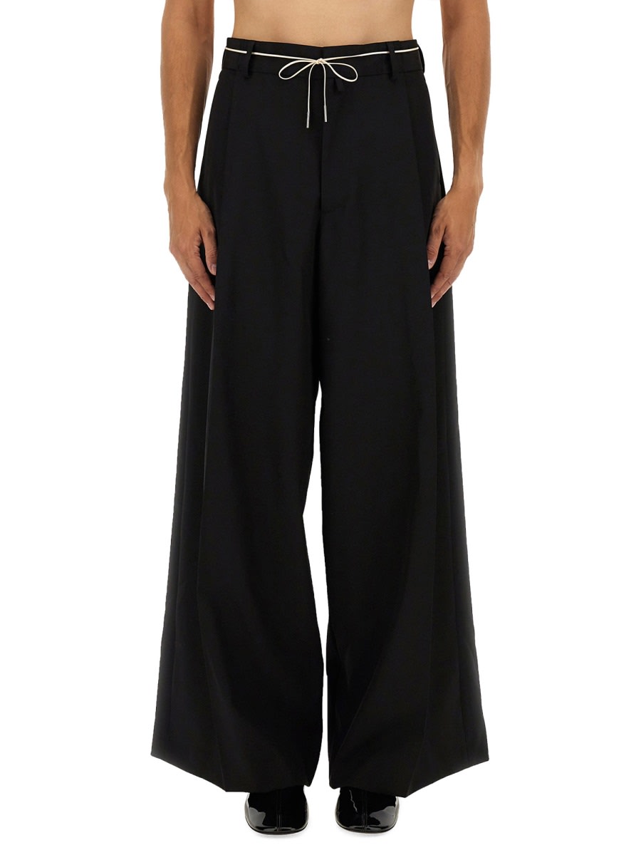 Dries Van Noten Wide-leg Trousers Featuring Pleated Front In Black