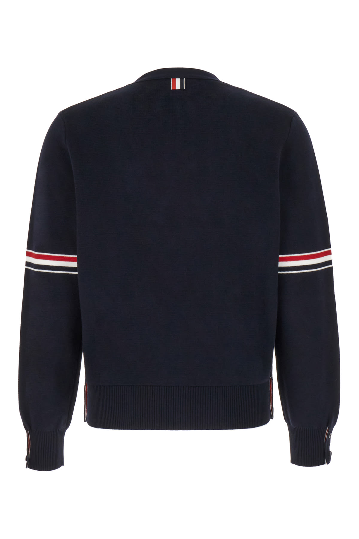 Shop Thom Browne Midnight Blue Cotton Cardigan In Navy