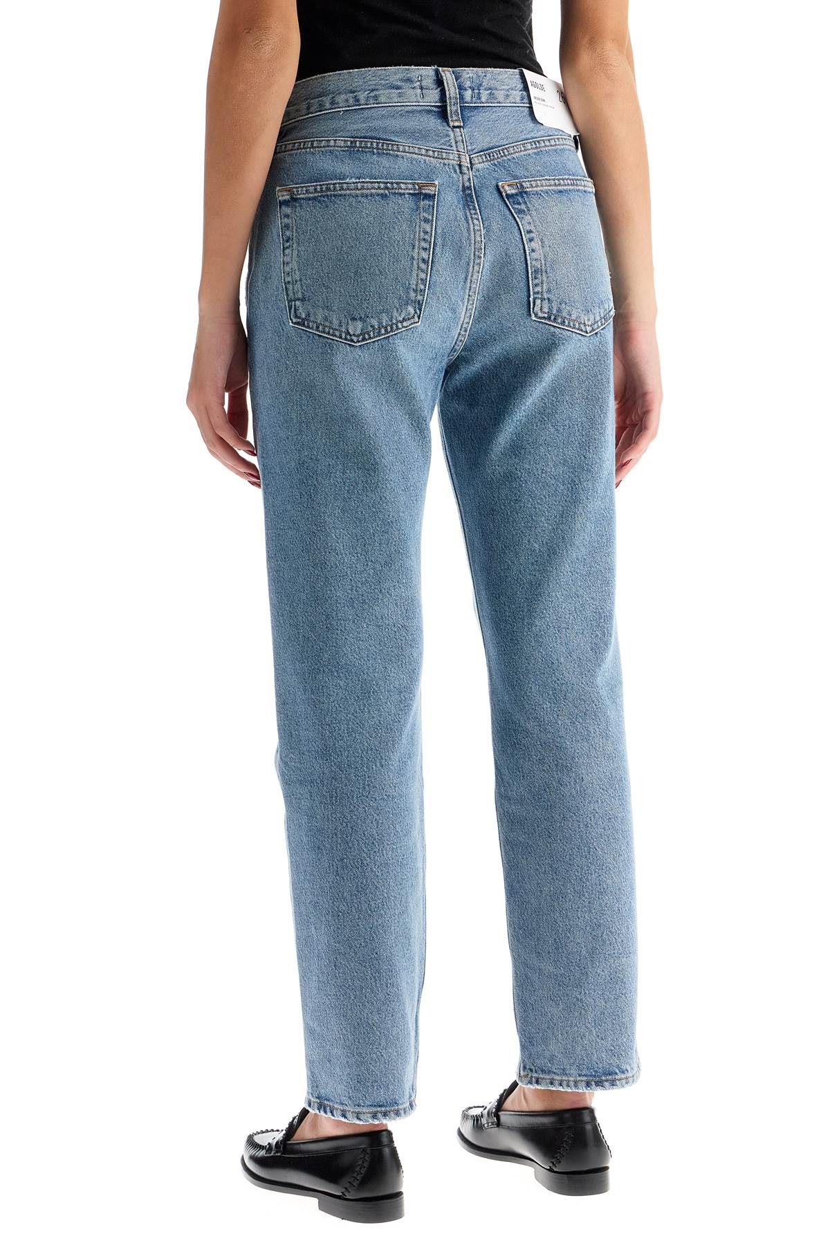 Agolde Wide-leg High-waisted Cotton Jeans In Blue